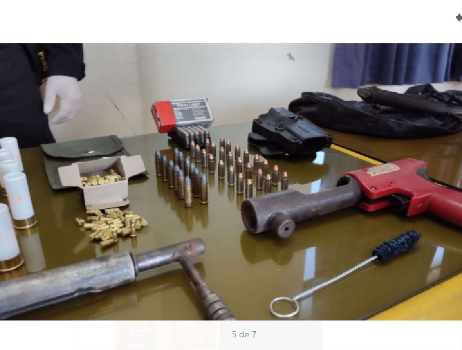 La Policía Nacional incautó armas hechizas a los presuntos integrantes de la banda criminal detenidos en Tacna.