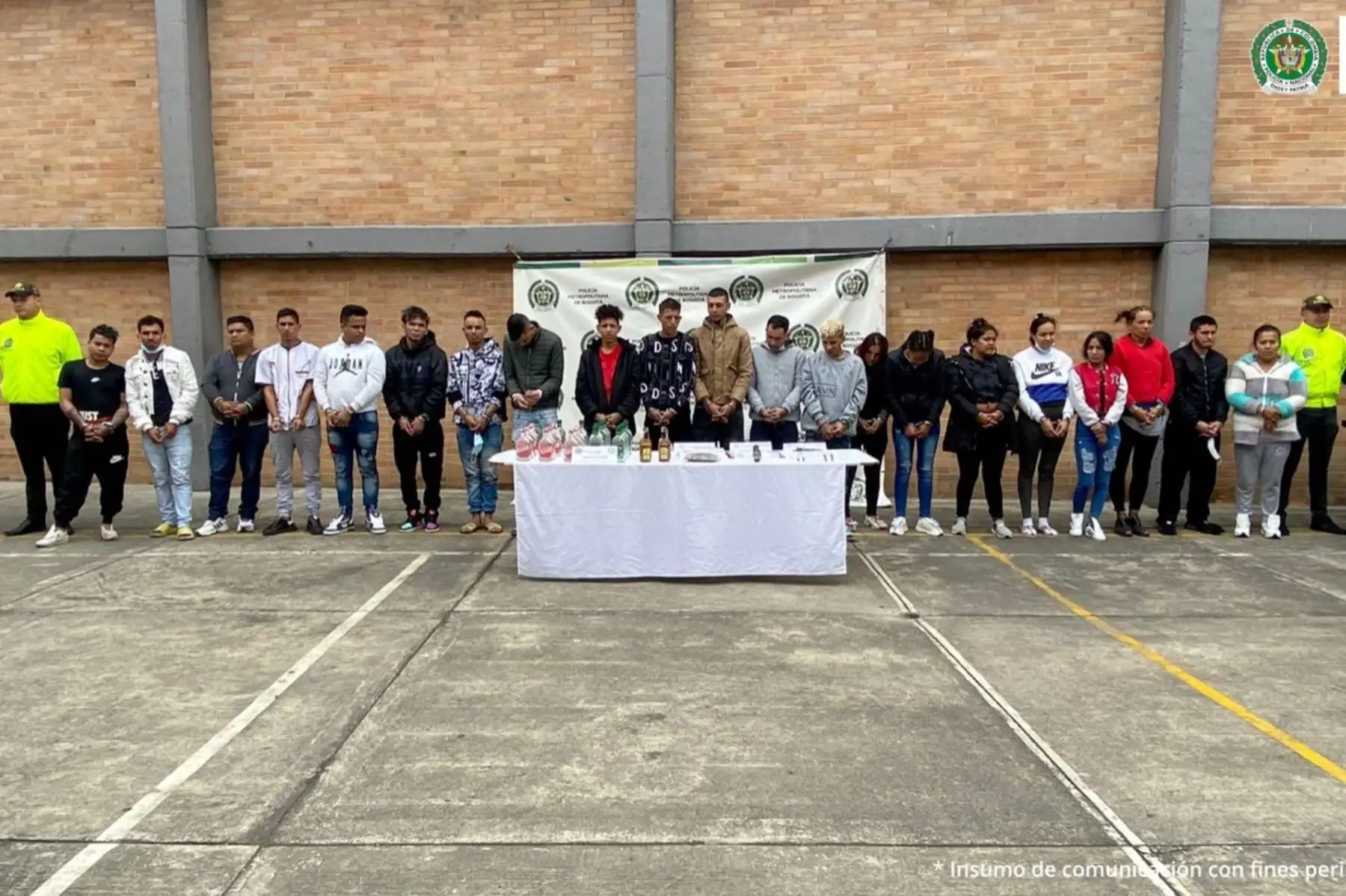 Integrantes de la banda Tren de Aragua capturados en Colombia. Foto: Fiscalía Colombia/Twitter.