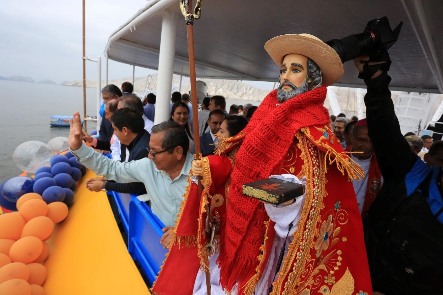 Procesión en el mar de Chimbote en honor de San Pedrito, Patrono de los Pescadores. Foto: ANDINA/Difusión.