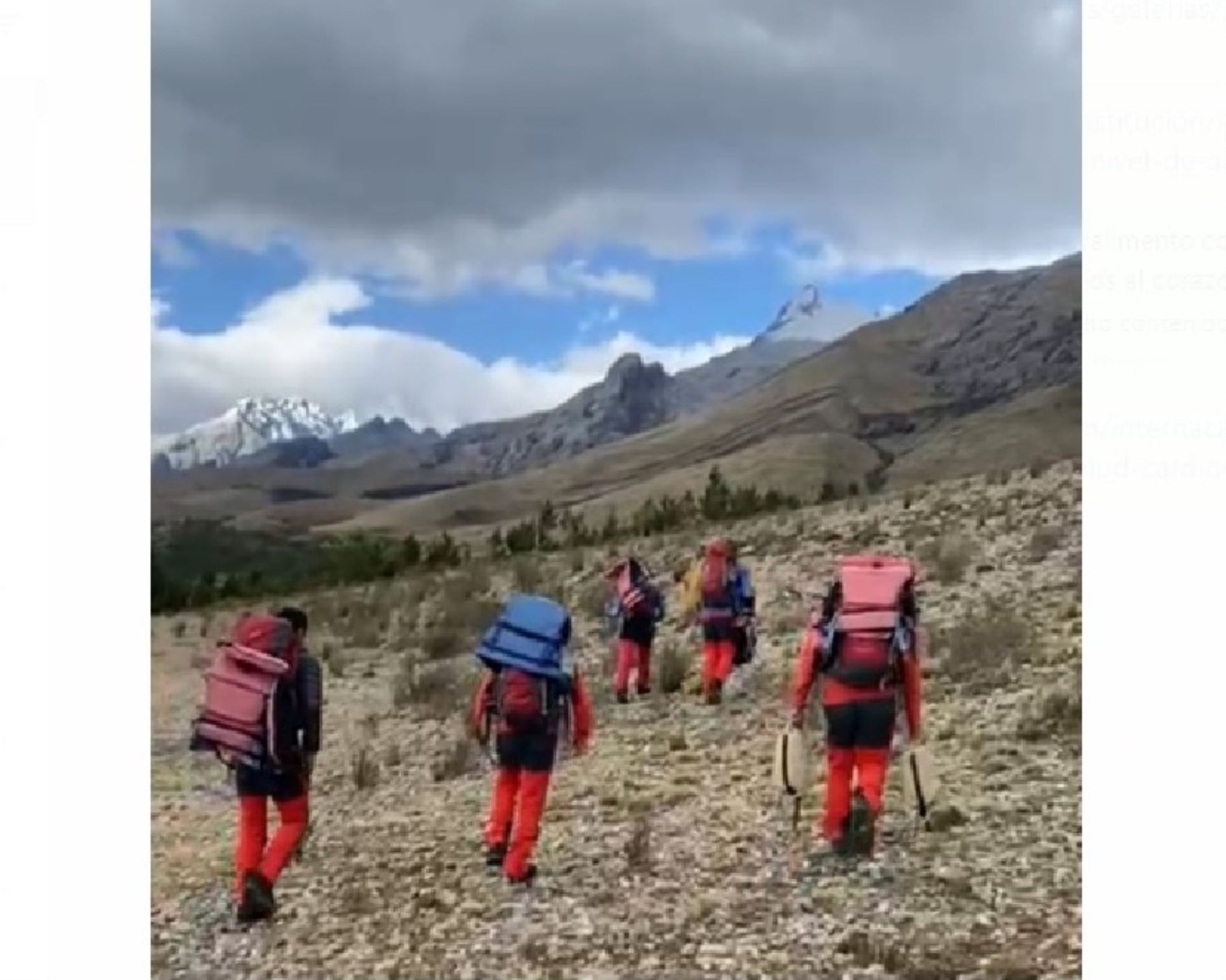Brigadas de rescate hallaron el cadáver del turista norteamericano desaparecido en el nevado Alpamayo, en la sierra de Áncash. ANDINA/Difusión