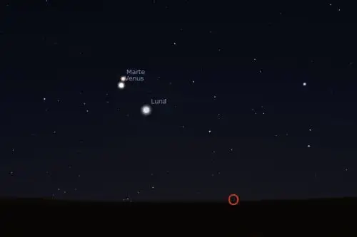 Habrá una triple conjunción entre la Luna, Venus y Marte