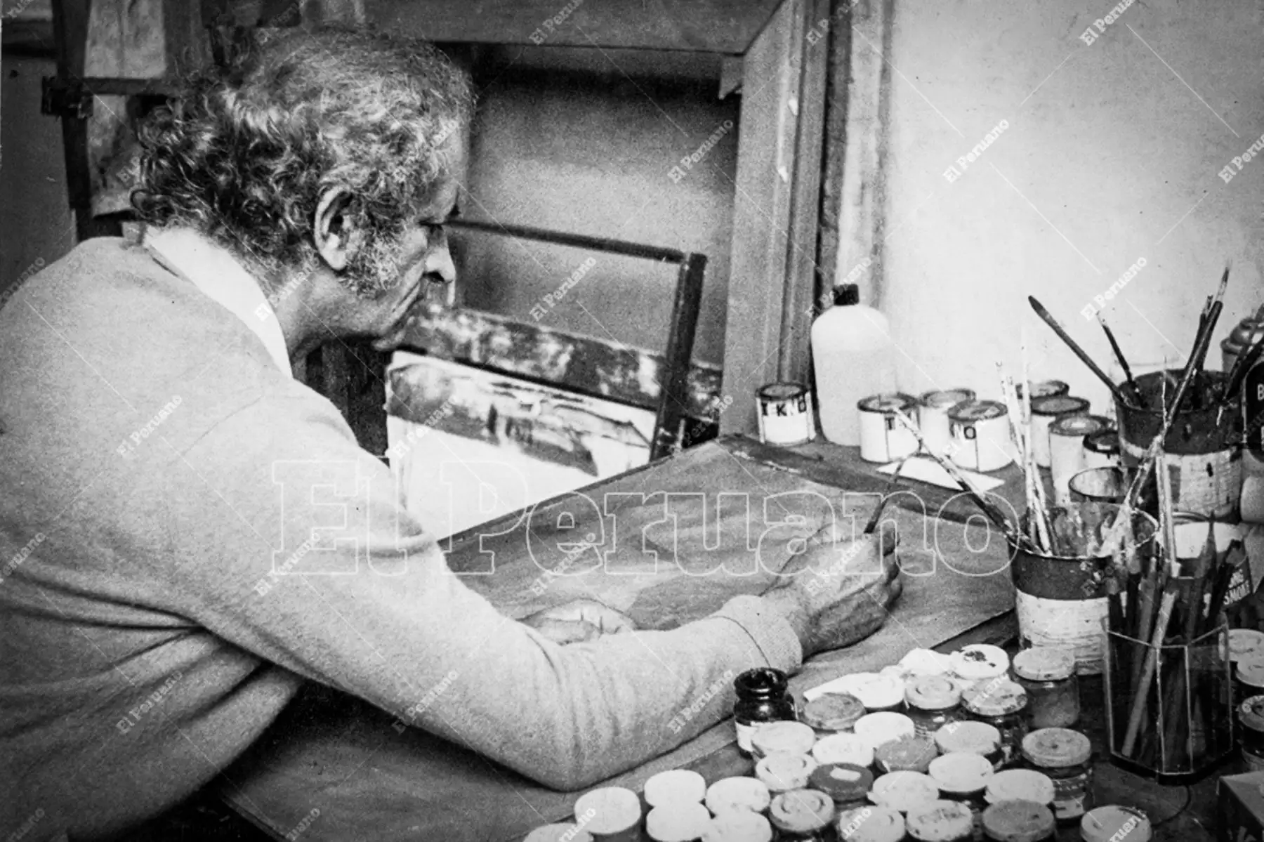 Lima - marzo 1987 / Pintor Fernando De Szyszlo. Su obra era un universo de texturas y colores que remitían al mundo precolombino. Foto: Archivo Histórico de El Peruano