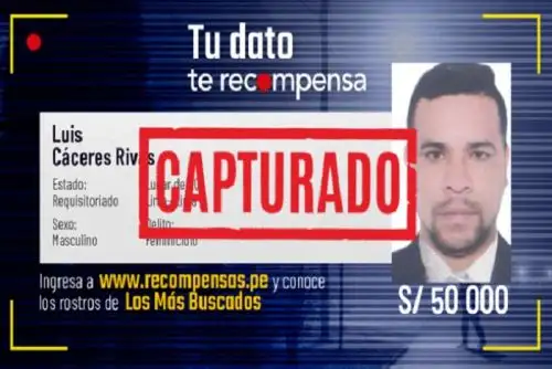 A cambio de información relevante sobre el paradero del presunto feminicida, el Mininter ofrecía un beneficio económico de 50,000 soles. Foto: Mininter.