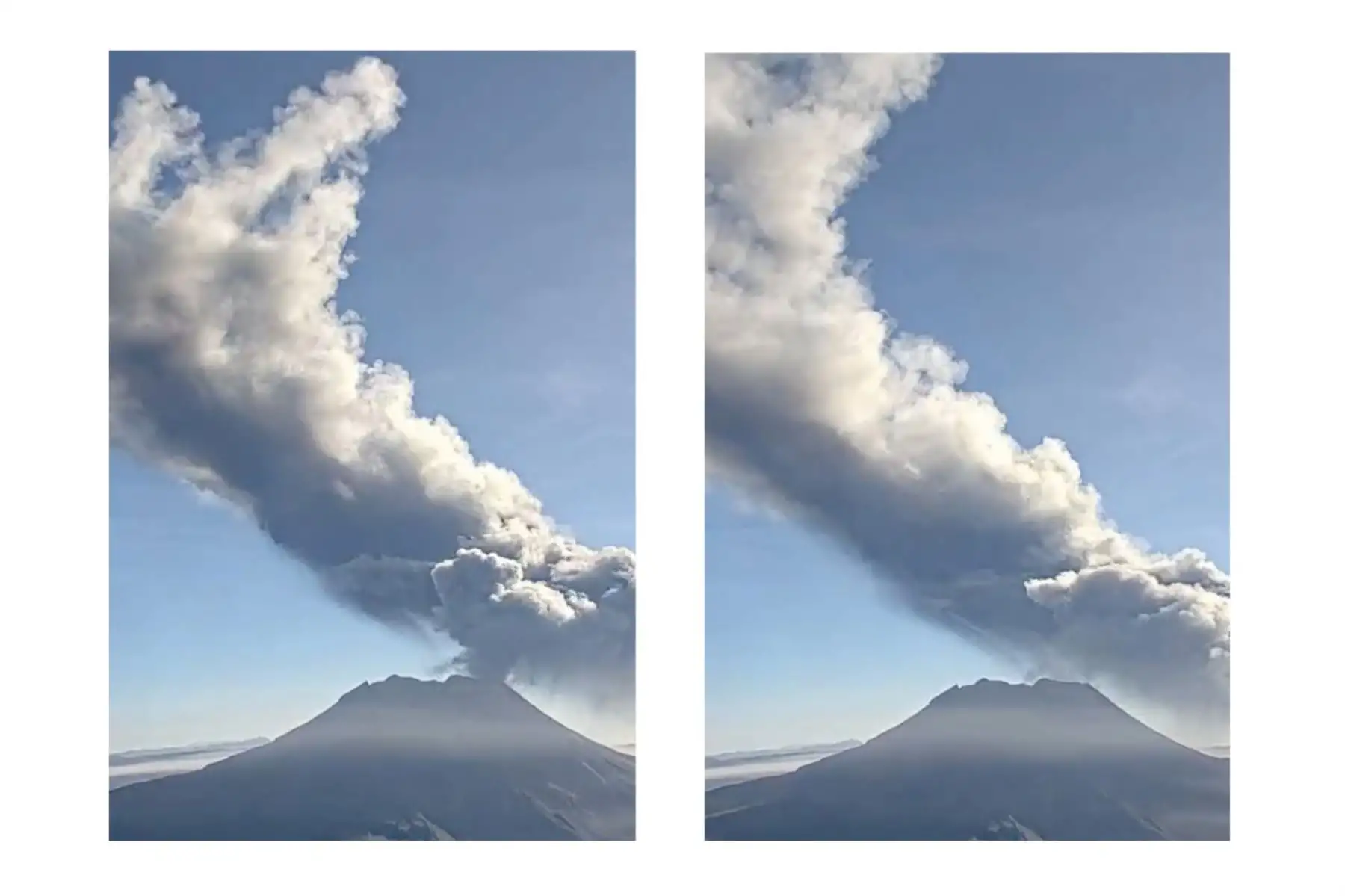 Las cenizas del volcán Ubinas se dispersaron con dirección al noreste del volcán, afectando a los centros poblados: Yalagua, Exchaje, Yunga, Lloque, Tassa. Foto: Ingemmet