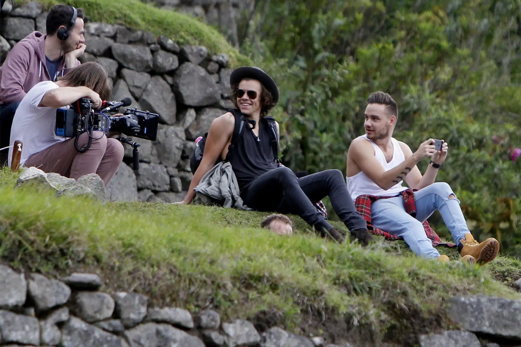 Cusco - 28 abril 2014 / Liam Payne y Harry Styles de One Direction  recorren la ciudadela de Machu Picchu. Foto: ANDINA / Percy Hurtado