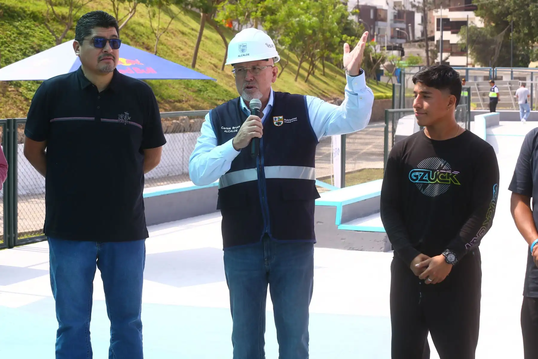 El alcalde de Surco, Carlos Bruce inaugura Polideportivo donde se encuentra el Circuito de Skate Park diseñado para altas competencias.
Foto: ANDINA/ Eddy Ramos