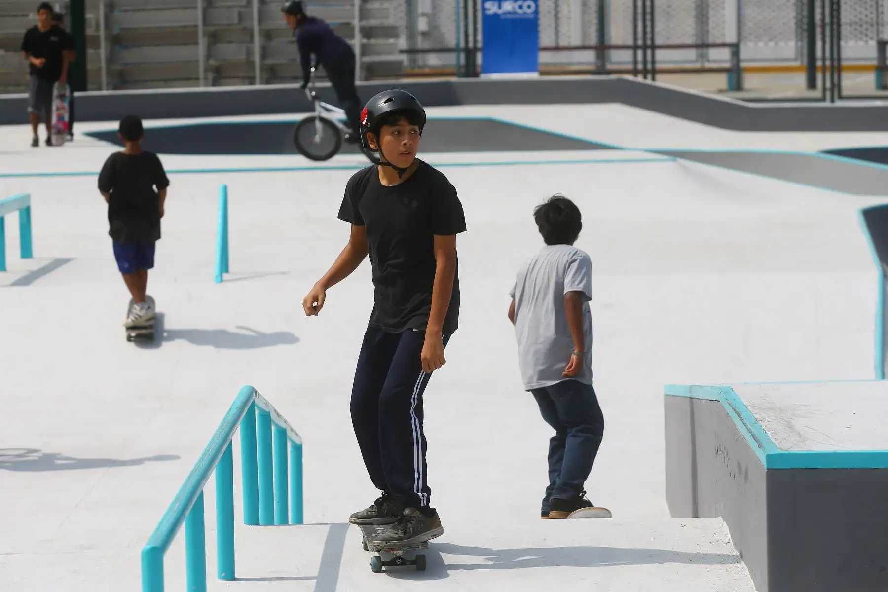 El alcalde de Surco, Carlos Bruce inaugura Polideportivo donde se encuentra el Circuito de Skate Park diseñado para altas competencias.
Foto: ANDINA/ Eddy Ramos