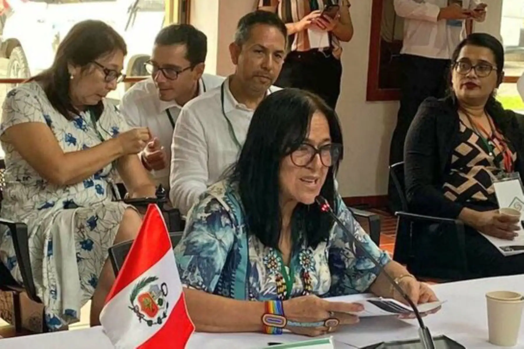 Ministra del Ambiente, Albina Ruiz, en encuentro realizado en Colombia. Foto: ANDINA/difusión.