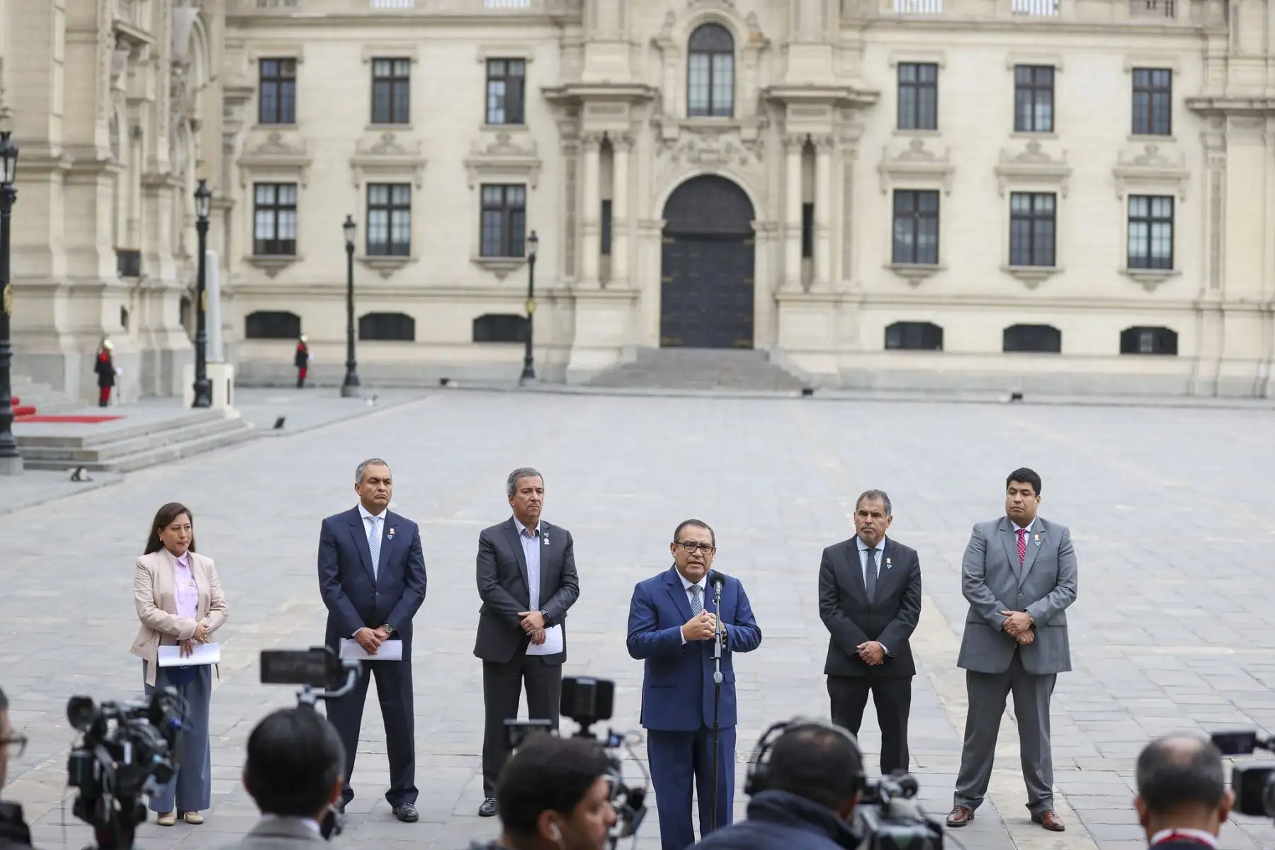 Conferencia de prensa del presidente del Consejo de Ministros, Alberto Otárola y ministros de Estado.
Foto: PCM