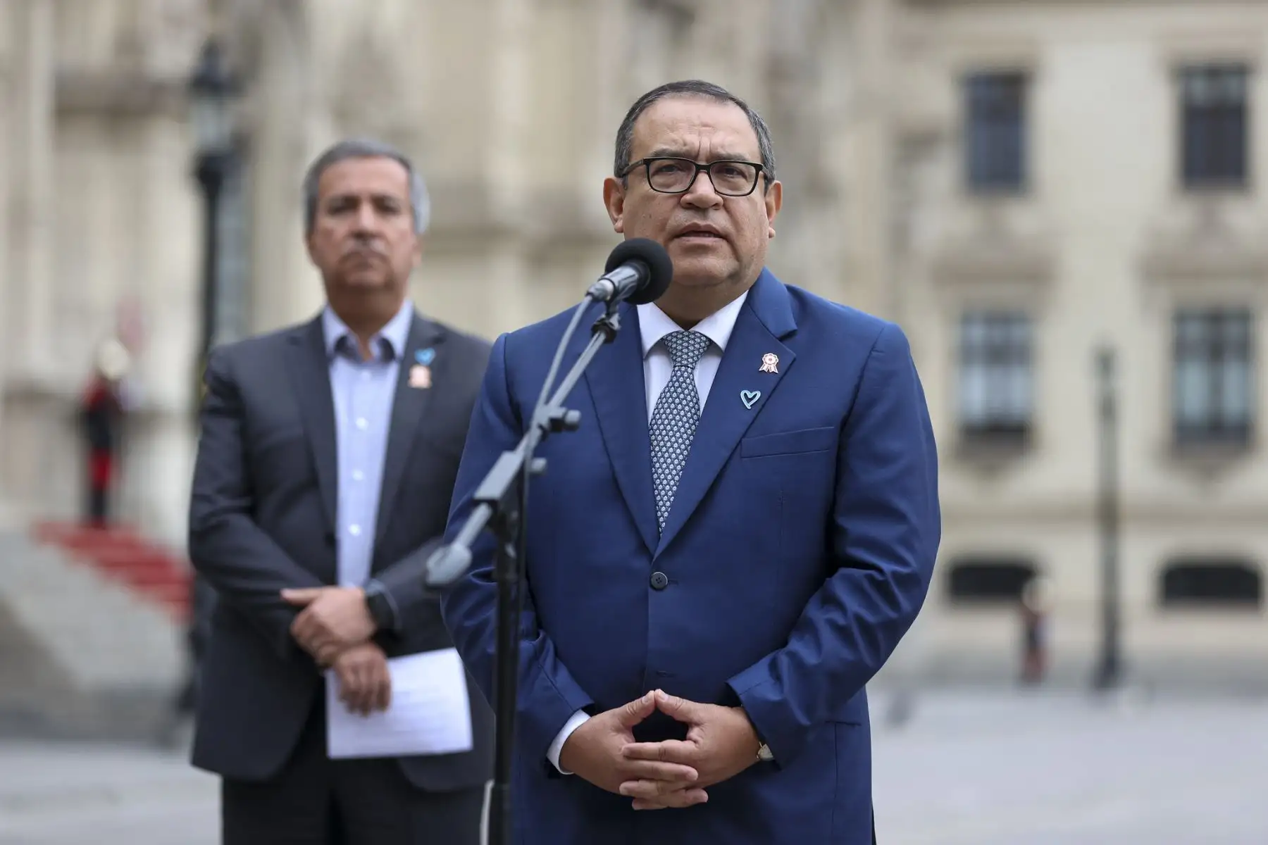 Conferencia de prensa del presidente del Consejo de Ministros, Alberto Otárola y ministros de Estado.
Foto: PCM