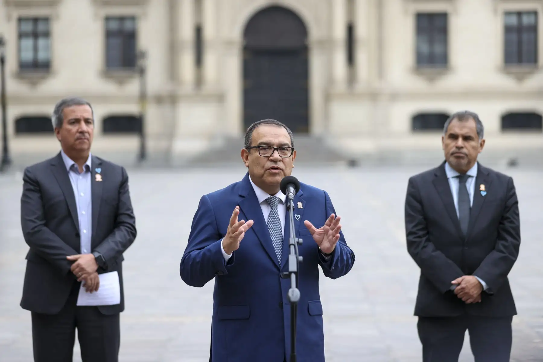 Conferencia de prensa del presidente del Consejo de Ministros, Alberto Otárola y ministros de Estado.
Foto: PCM