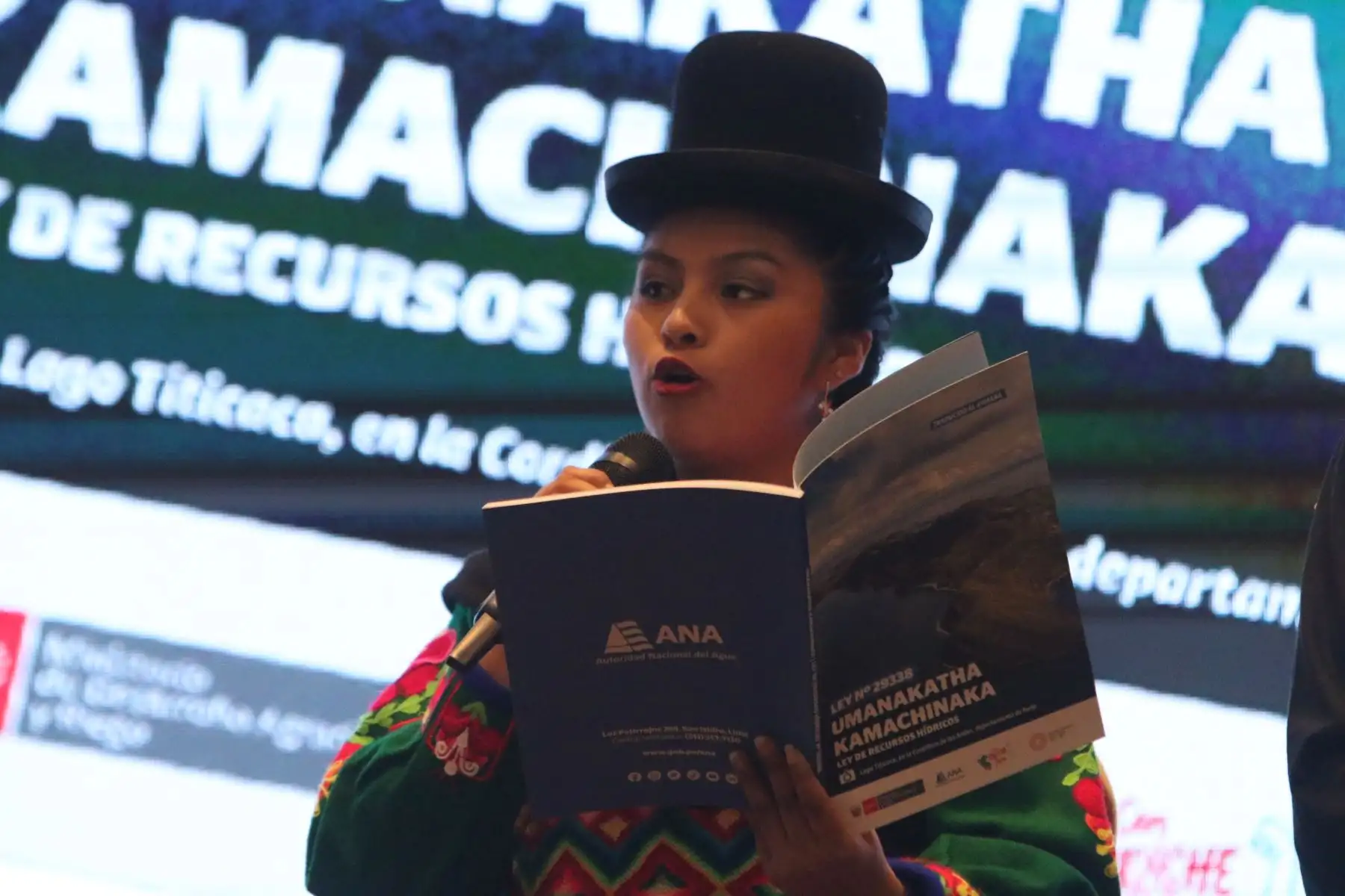 ANA presenta Ley de Recursos Hídricos traducida en ocho lenguas originarias.FOTO:ANDINA/Hector Vinces.