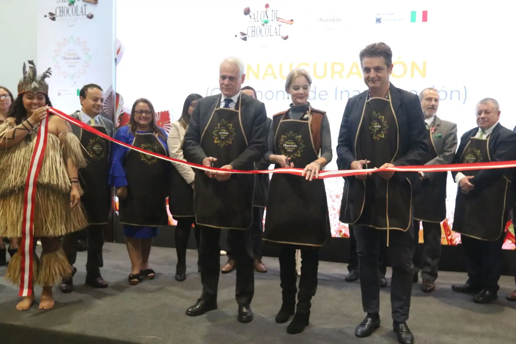 Centro de Convenciones Lima, se inaugura el Salón del Cacao y Chocolate 2023, en ceremonia que marca el inicio de su alianza con el Salon Du Chocolat Paris para formar parte de la mayor red mundial de salones de Chocolate.FOTO:ANDINA/Hector Vinces.