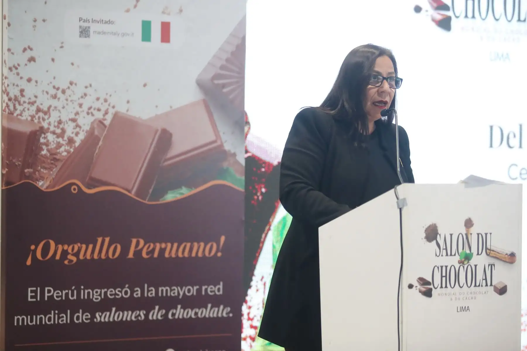 Ministra de Desarrollo Agrario y Riego, Nelly Paredes del Castillo participa hoy  de la premiación en el Salón del Cacao y Chocolate
Foto: ANDINA/Ricardo Cuba