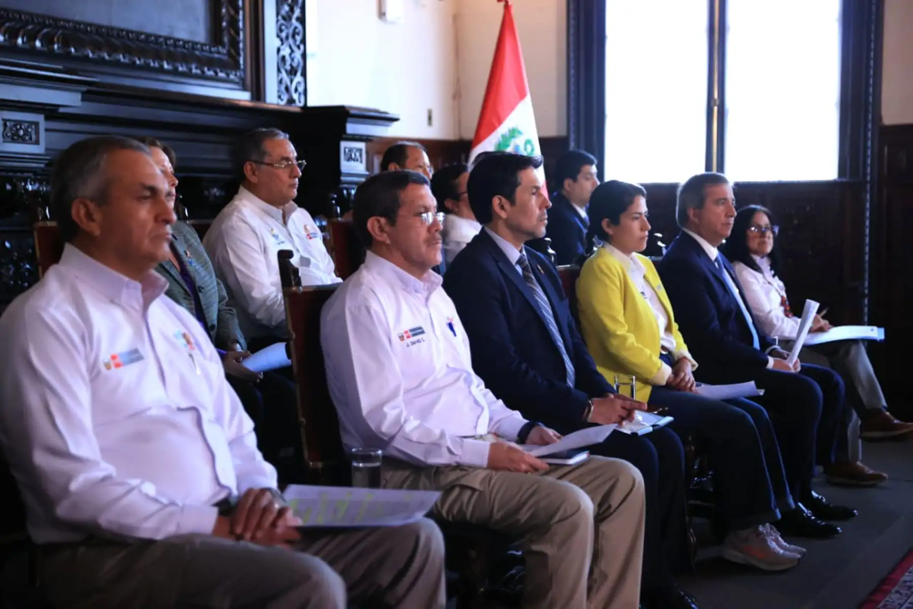 Presidenta de la república, Dina Boluarte, junto a ministros de Estado, se pronuncia sobre la movilización convocada para el 19 de julio. Foto: ANDINA/ Prensa Presidencia
