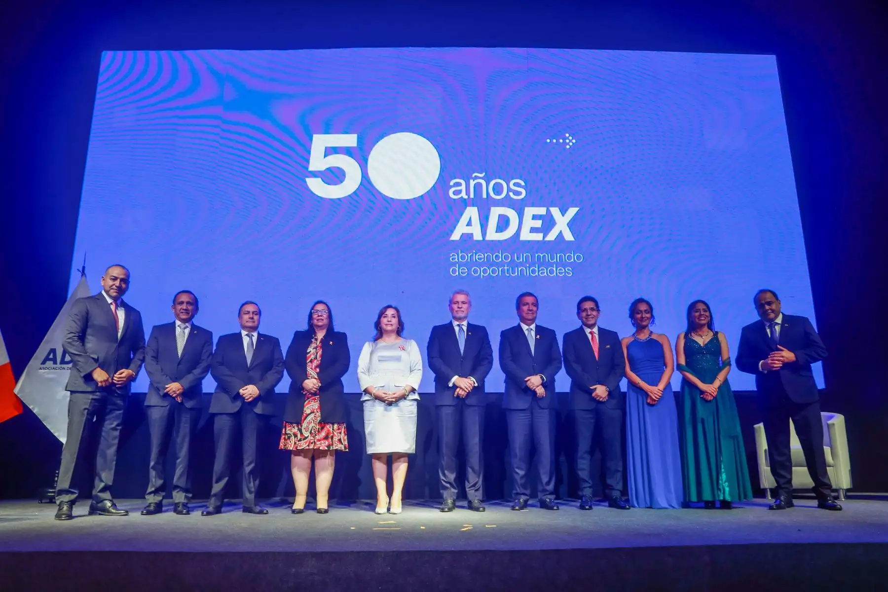 Presidenta de la República,Dina Boluarte, participa de ceremonia por los 50 aniversario de ADEX. Foto: ANDINA/Prensa Presidencia