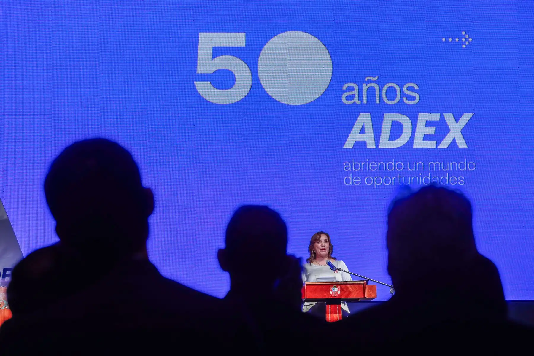 Presidenta de la República,Dina Boluarte, participa de ceremonia por los 50 aniversario de ADEX. Foto: ANDINA/Prensa Presidencia