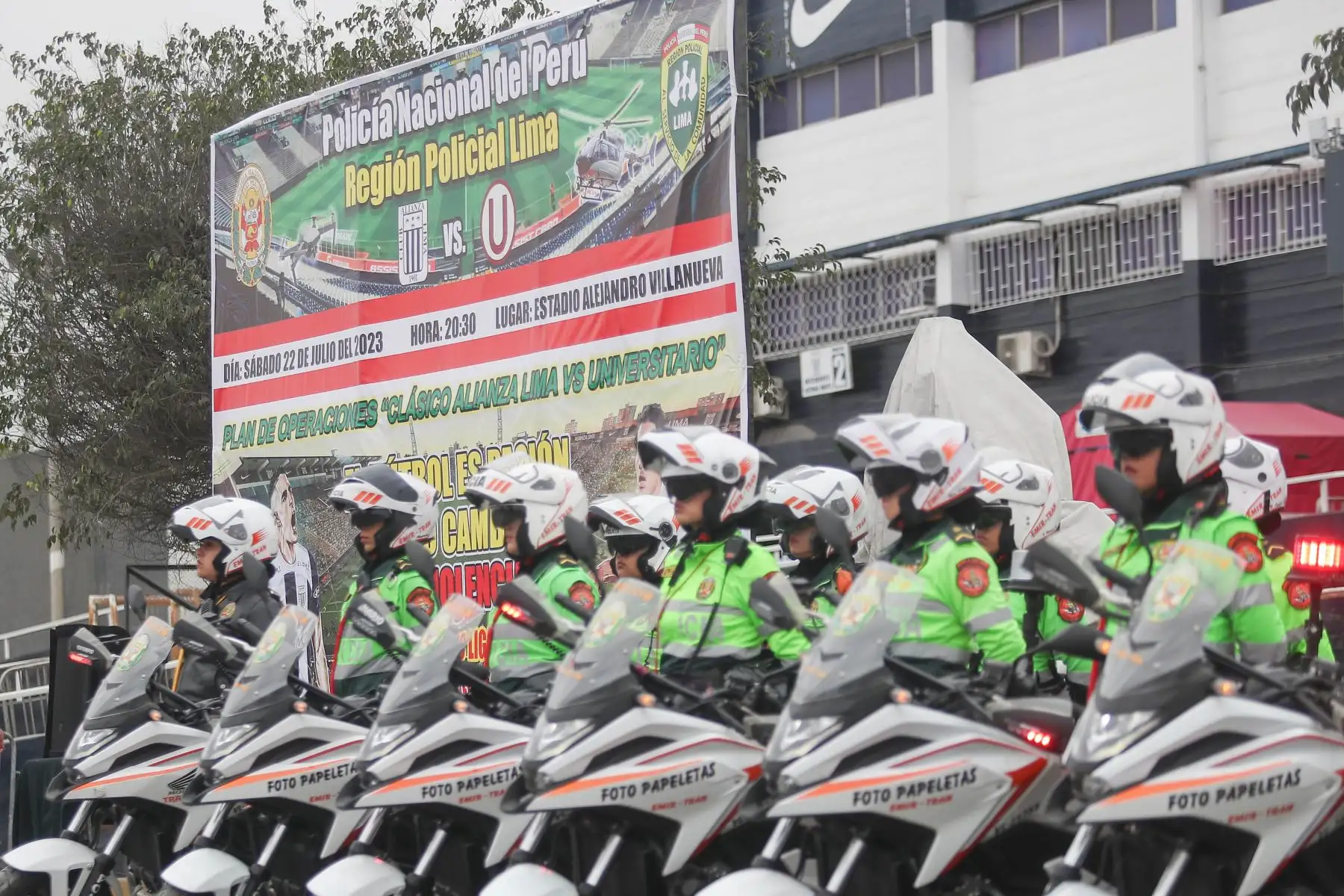 La Policía Nacional del Perú; informó sobre el Plan de operaciones para el clásico de Alianza Lima y Universitario de Deportes”a disputarse este Sábado 22 de Julio del 2023.Foto: ANDINA/Ricardo Cuba
