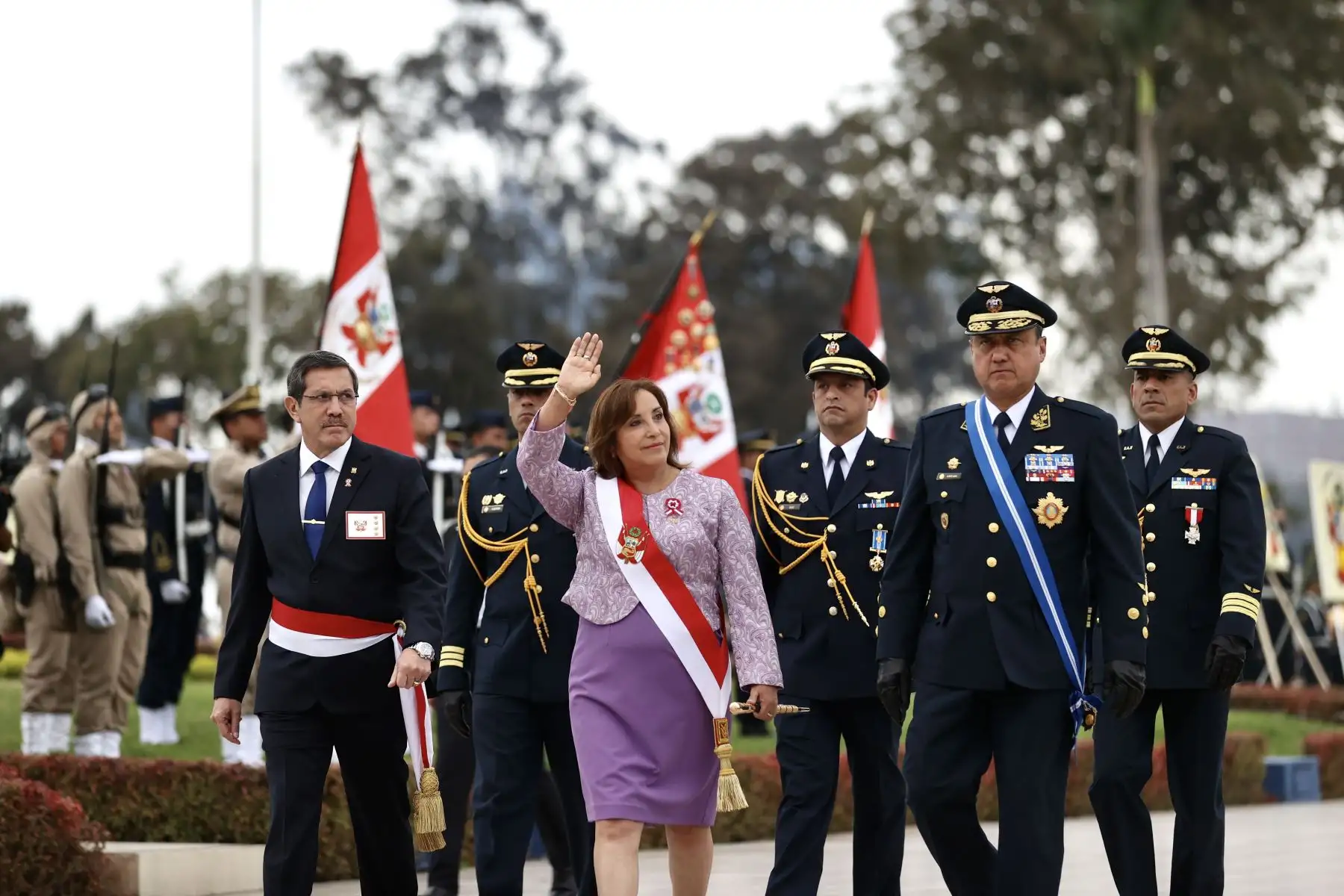 Ceremonia por el Día de la Fuerza Aérea del Perú y el 82° Aniversario de la Inmolación del Héroe Nacional Capitán FAP José Quiñones Gonzales “Gran General del Aire del Perú”.Con la presencia de la Presidenda Dina Boluarte.Foto: ANDINA/PCM