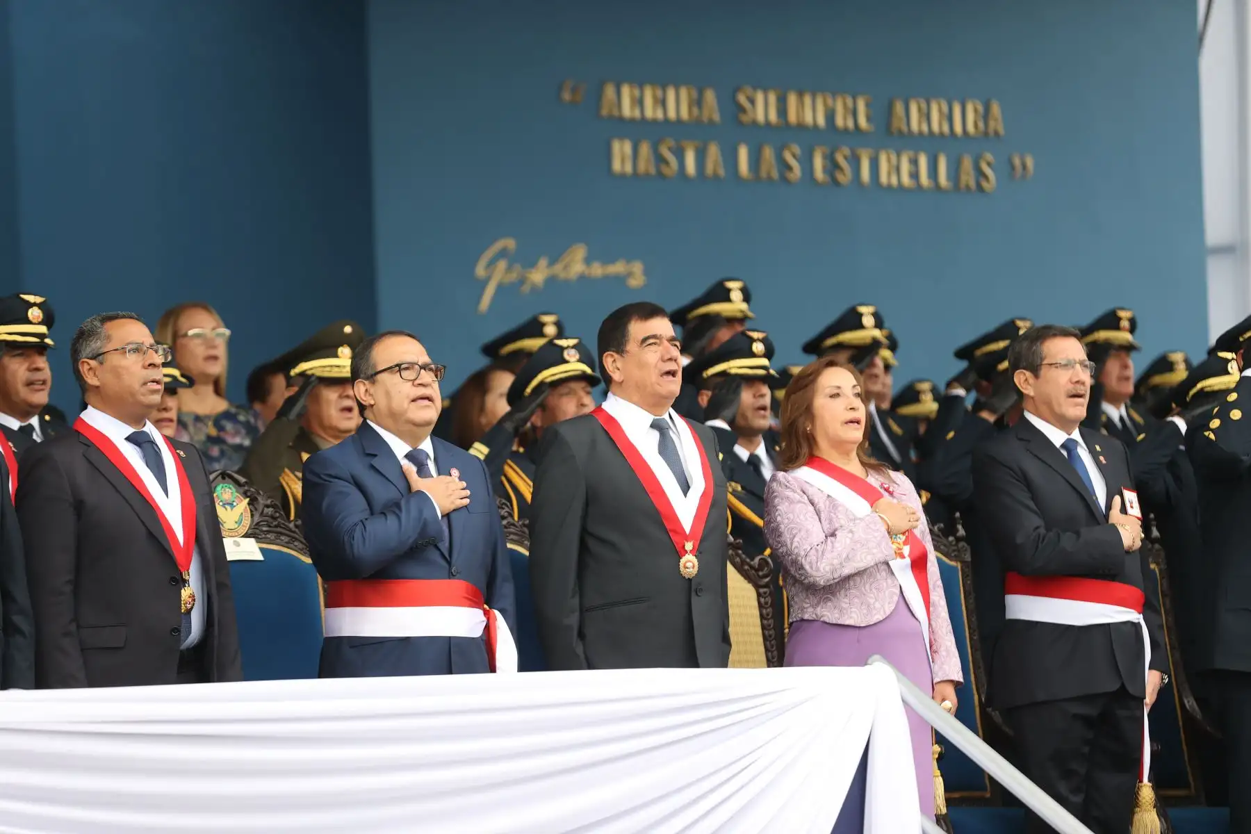 Ceremonia por el Día de la Fuerza Aérea del Perú y el 82° Aniversario de la Inmolación del Héroe Nacional Capitán FAP José Quiñones Gonzales “Gran General del Aire del Perú”.Con la presencia de la Presidenda Dina Boluarte.Foto: ANDINA/PCM