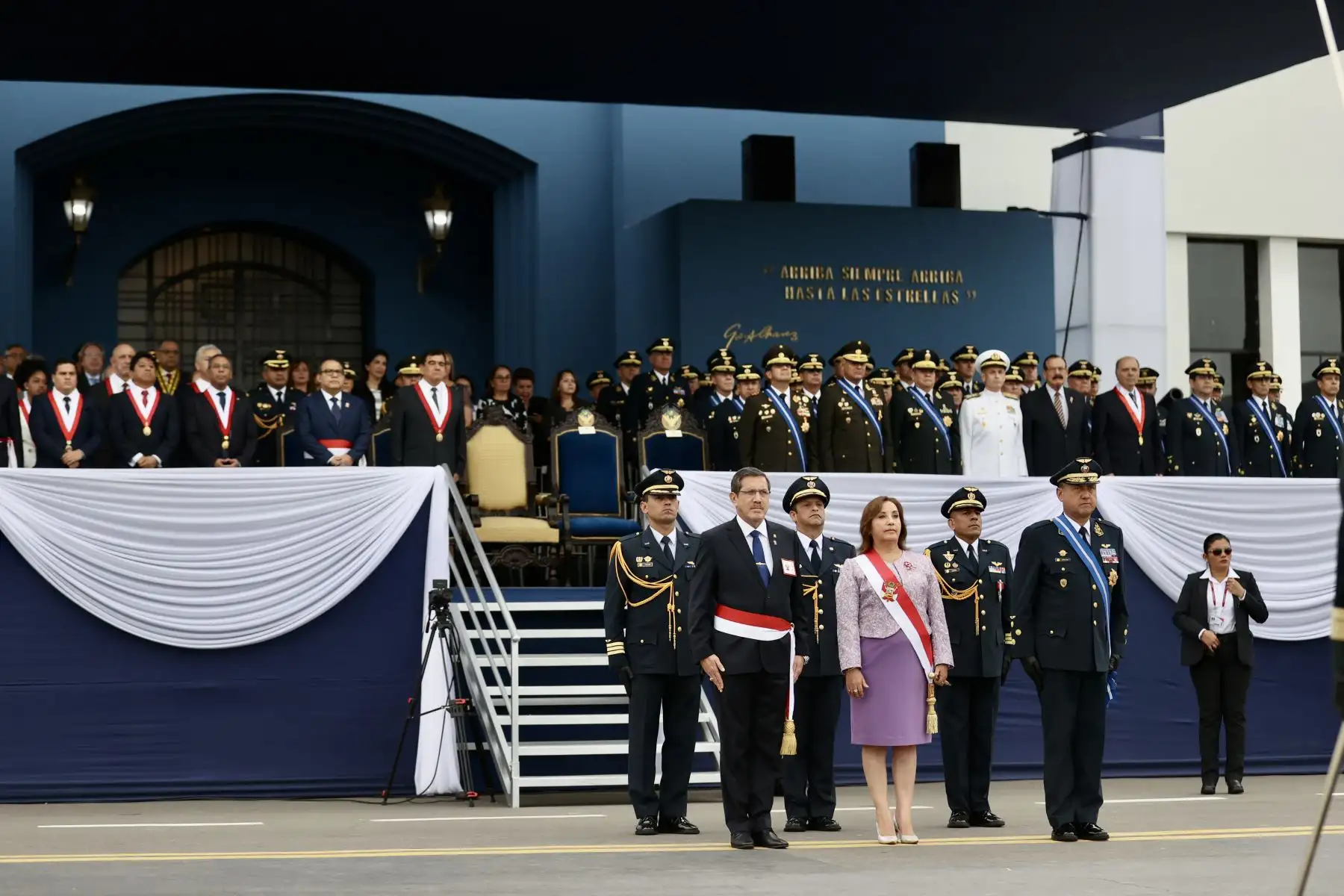 Ceremonia por el Día de la Fuerza Aérea del Perú y el 82° Aniversario de la Inmolación del Héroe Nacional Capitán FAP José Quiñones Gonzales “Gran General del Aire del Perú”.Con la presencia de la Presidenda Dina Boluarte.Foto: ANDINA/PCM