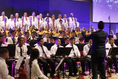 Internos de penales del Callao, Lurigancho, Huancayo, Chorrillos y Castro Castro realizaron presentación por aniversario del MINJUSDH. Foto: Difusión