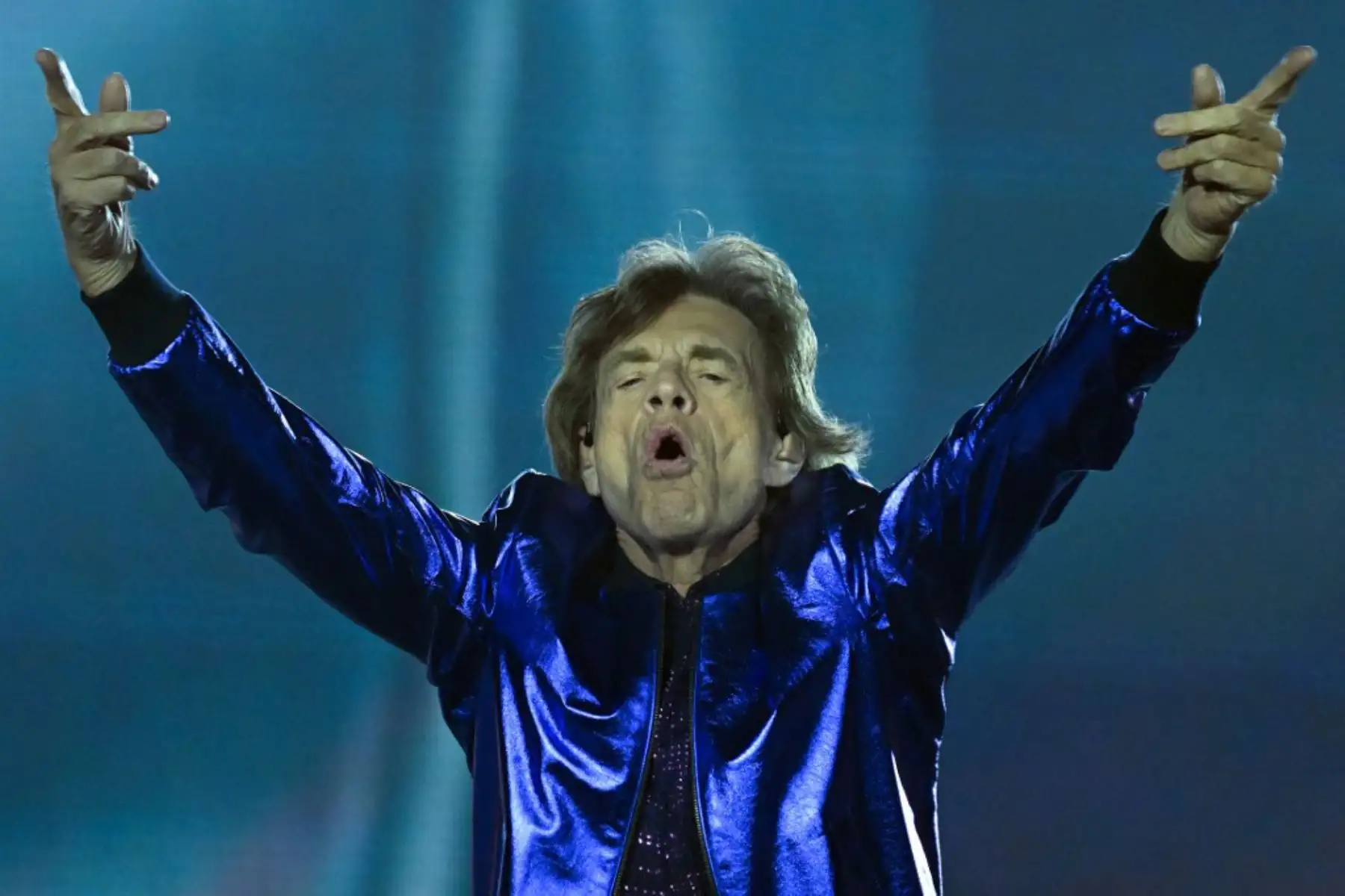 El cantante de la banda de rock británica The Rolling Stones, Mick Jagger, en el Veltins Arena en Gelsenkirchen, Alemania. Foto: AFP