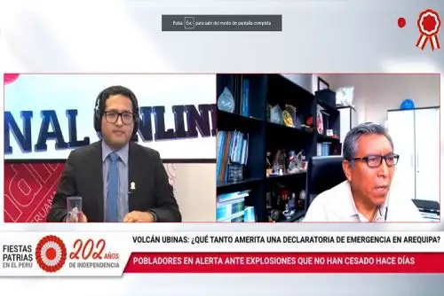 IGP: por el momento no amerita evacuar a población por explosiones del volcán Ubinas