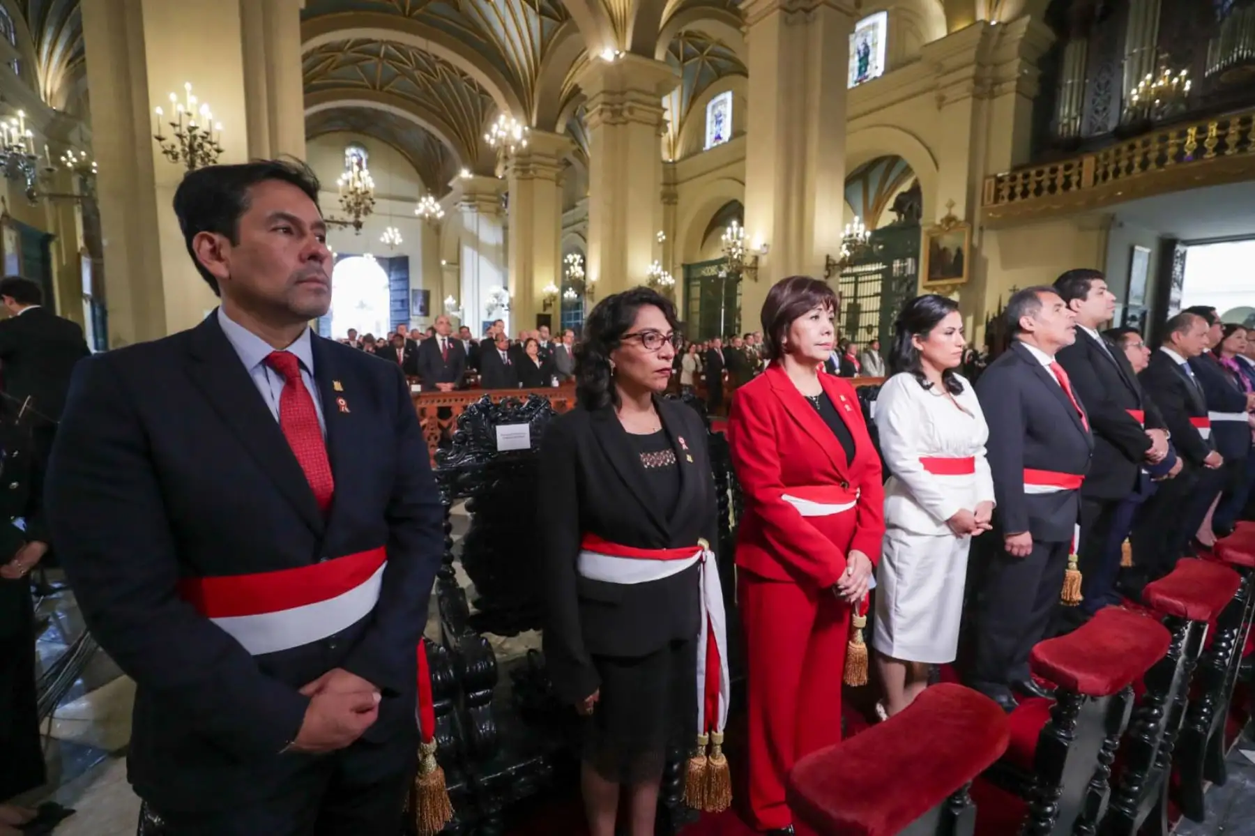 Ministros de Estado y altas autoridades, participan de la misa y tedeum en la Basílica Catedral de Lima por el 202.° aniversario de la independencia del Perú. Foto: ANDINA/ Prensa Presidencia