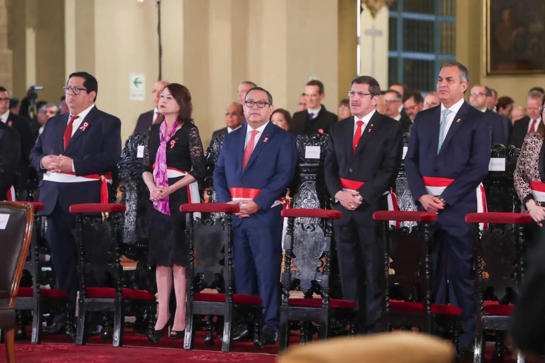 Ministros de Estado y altas autoridades, participan de la misa y tedeum en la Basílica Catedral de Lima por el 202.° aniversario de la independencia del Perú. Foto: ANDINA/ Prensa Presidencia