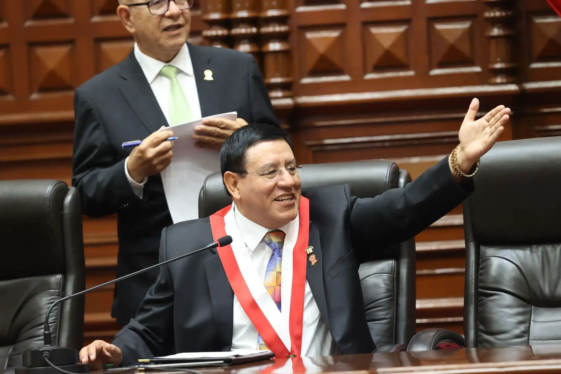 Inicio de la Sesión Solemne en el Congreso de la República con ocasión del 202.° Aniversario de la Independencia Nacional. 
Foto: ANDINA/Andrés Valle