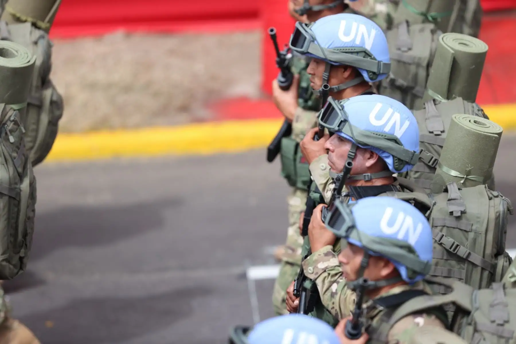 Compañia MINUSCA - Misión Naciones Unidas, en la Gran Parada y Desfile Cívico Militar 2023 que se realiza en la emblemática Avenida Brasil, como parte de los actos conmemorativos por el 202 aniversario de la Independencia Nacional del Perú. 
Foto: ANDINA/ Andrés Valle
