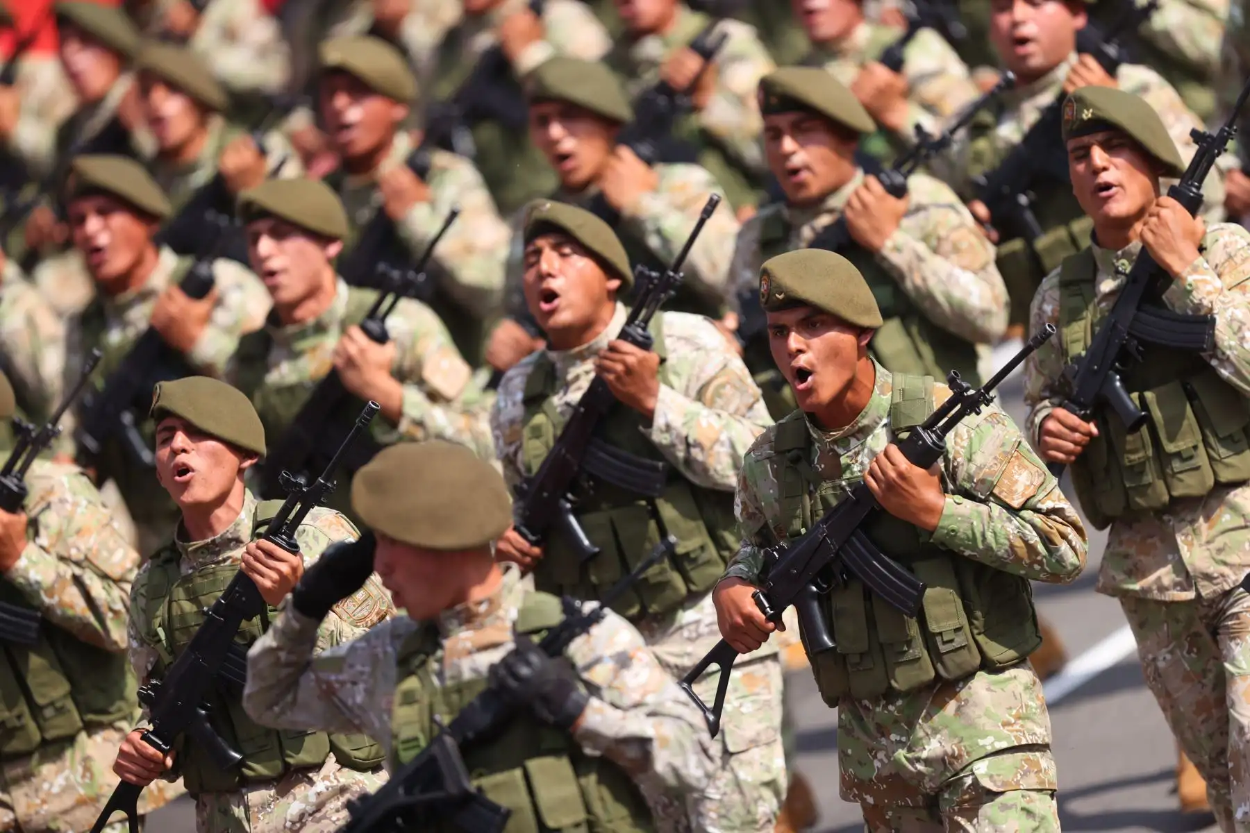 Ejercito del Perú, en la Gran Parada y Desfile Cívico Militar 2023 que se realiza en la emblemática Avenida Brasil, como parte de los actos conmemorativos por el 202 aniversario de la Independencia Nacional del Perú. 
Foto: ANDINA/ Andrés Valle