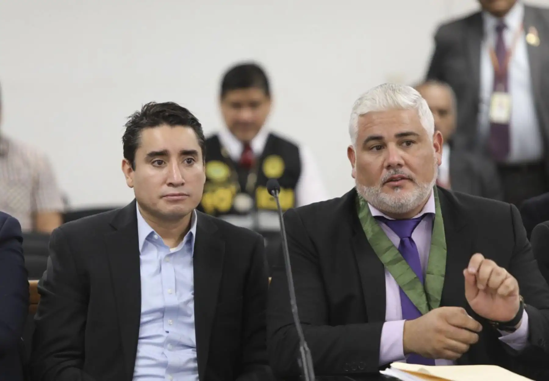El juez Raúl Justiniano, del Octavo Juzgado de Investigación Preparatoria, anuncia la resolución para resolver el pedido pedido fiscal de 36 meses de prisión preventiva para la empresaria Sada Goray, el periodista Mauricio Fernandini y otros investigados.
Foto: ANDINA/Pode Judicial