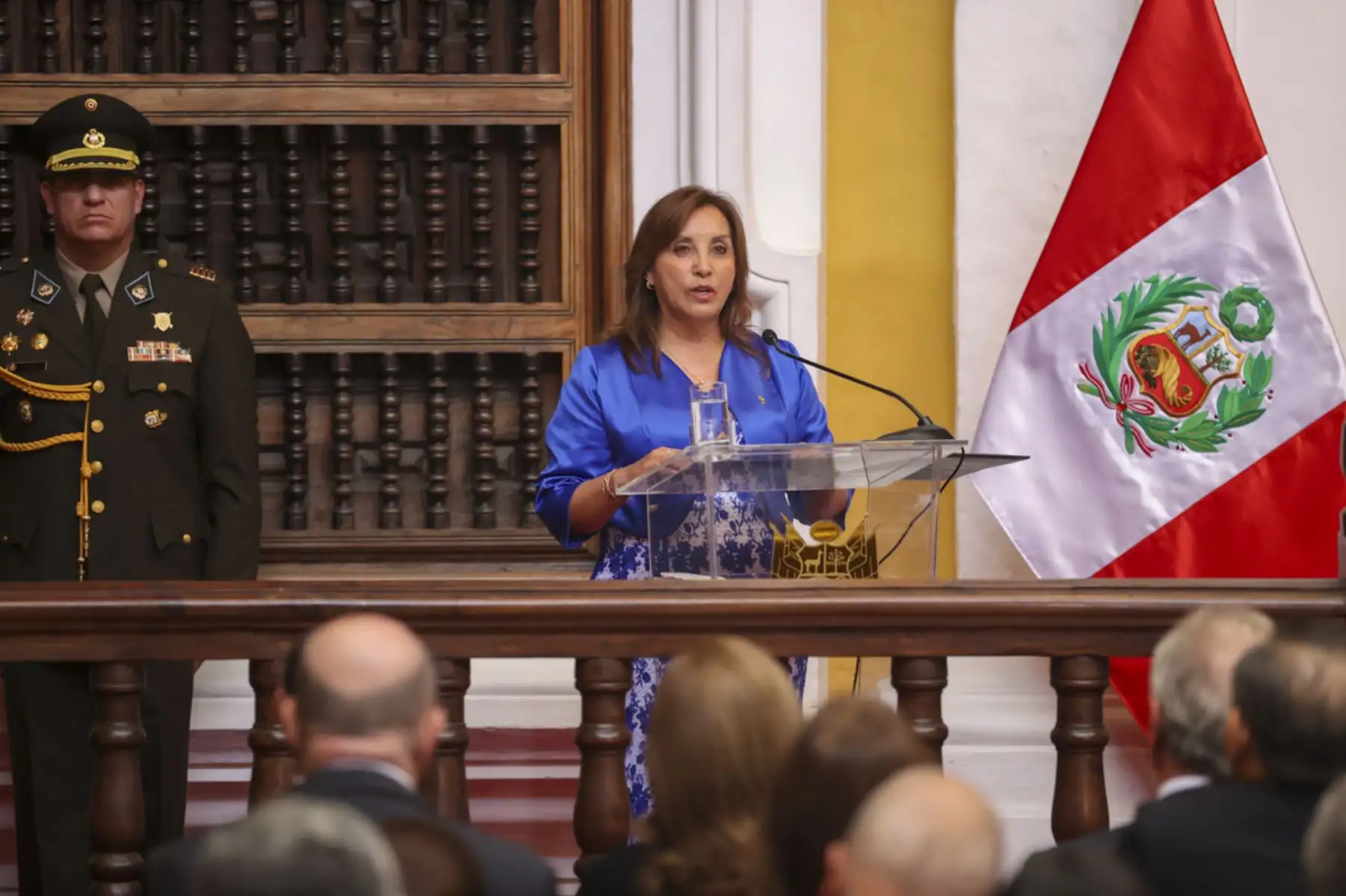 La presidenta de la República, Dina Boluarte, participa en la ceremonia de conmemoración del 202 aniversario de creación del Ministerio de Relaciones Exteriores. 

Foto:ANDINA/Juan Carlos Guzmán Negrini