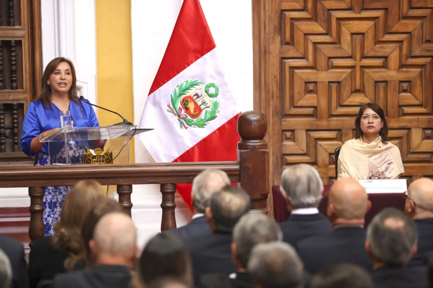 La presidenta de la República, Dina Boluarte, participa en la ceremonia de conmemoración del 202 aniversario de creación del Ministerio de Relaciones Exteriores. 

Foto:ANDINA/Juan Carlos Guzmán Negrini