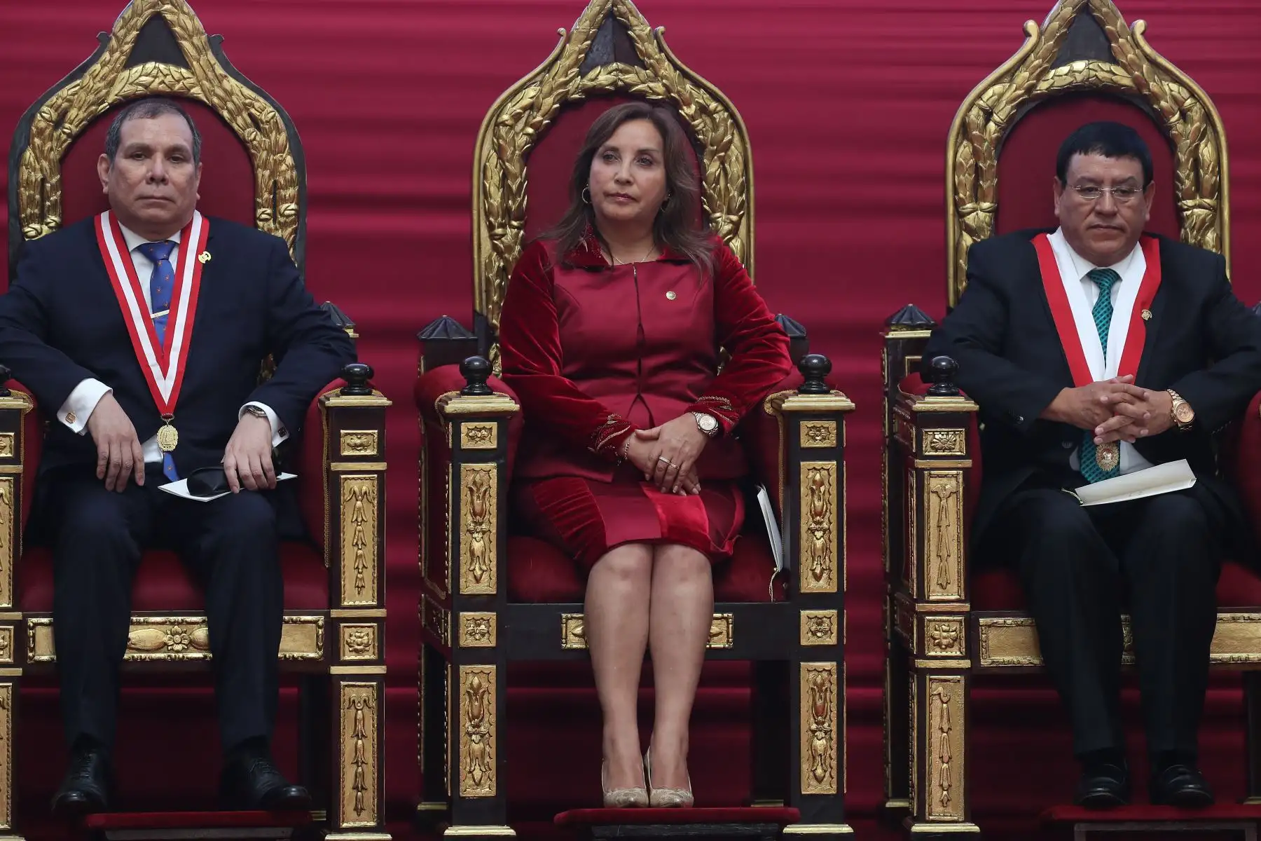 Ceremonia principal por la celebración del día del "Día del Juez y la Jueza",  en el Palacio de Justicia, con la presencia de principales autoridades como la presidenta de la República, Dina Boluarte Zegarra, el titular del Congreso de la República, Alejandro Soto Reyes, el Defensor del Pueblo, Josué Gutiérrez Cóndor, ministros de Estado. Foto: ANDINA/Ricardo Cuba