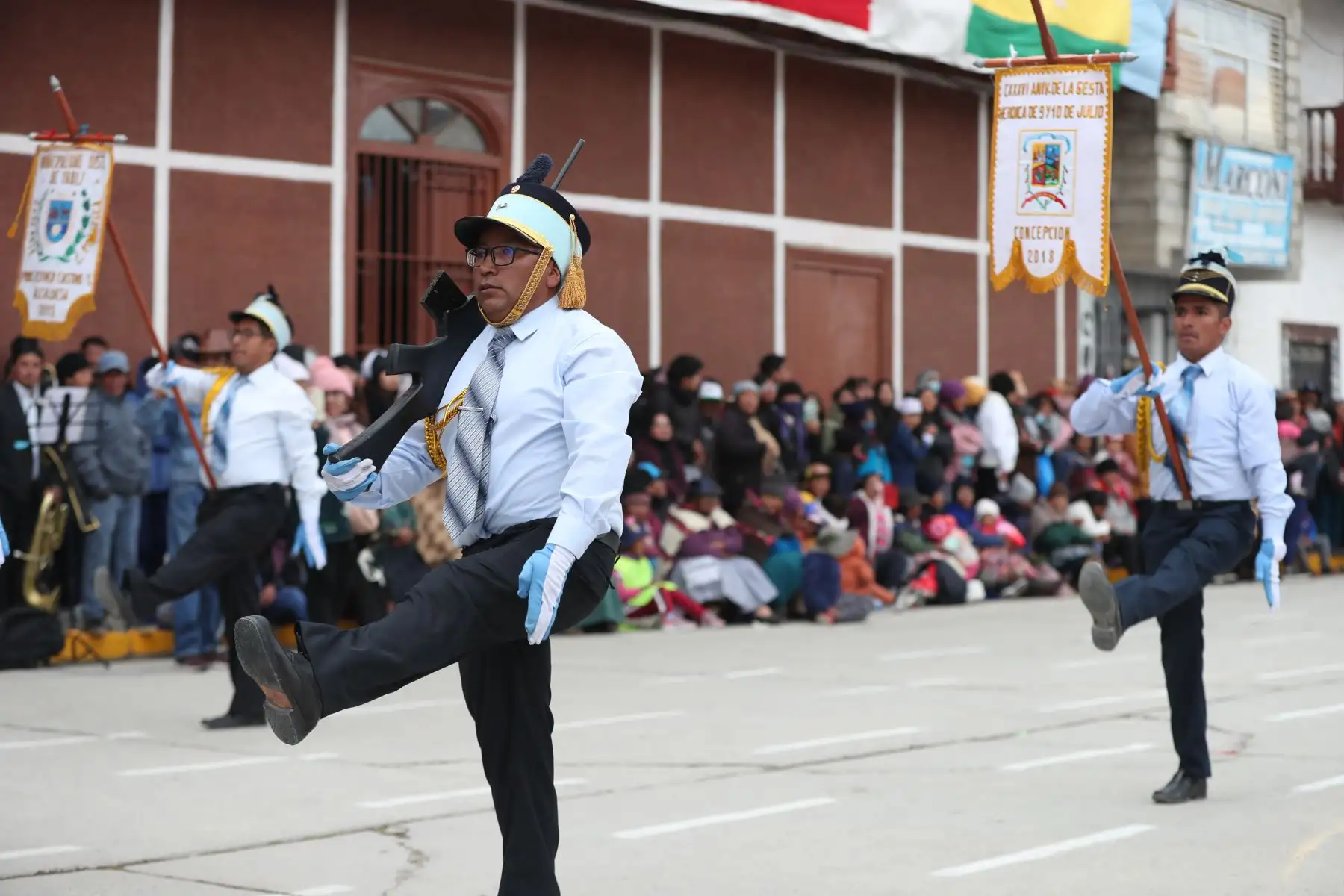 En la Plaza de Armas de Junín se realizan pasacalles, bailes y escenificaciones históricas de la gesta independentista del Perú como parte de las celebraciones previas a conmemorarse la Batalla de Junín el 6 de agosto. Foto: ANDINA/Daniel Bracamonte