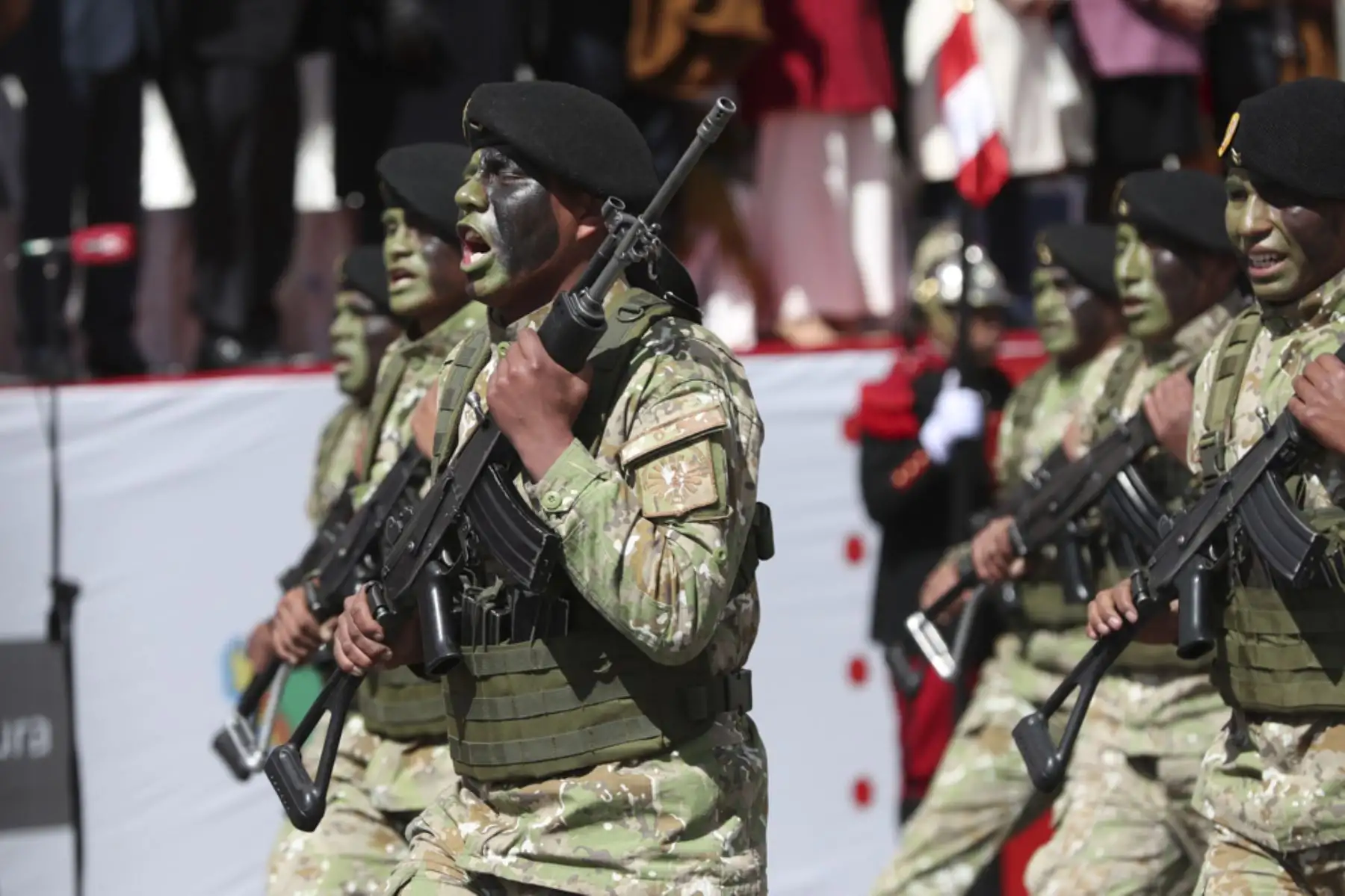 Se realizó un desfile cívico-militar en el Santuario Histórico de Chacamarca, como parte de las celebraciones por la conmemoración de los 199 años de la Batalla de Junín. Foto: ANDINA/Daniel Bracamonte
