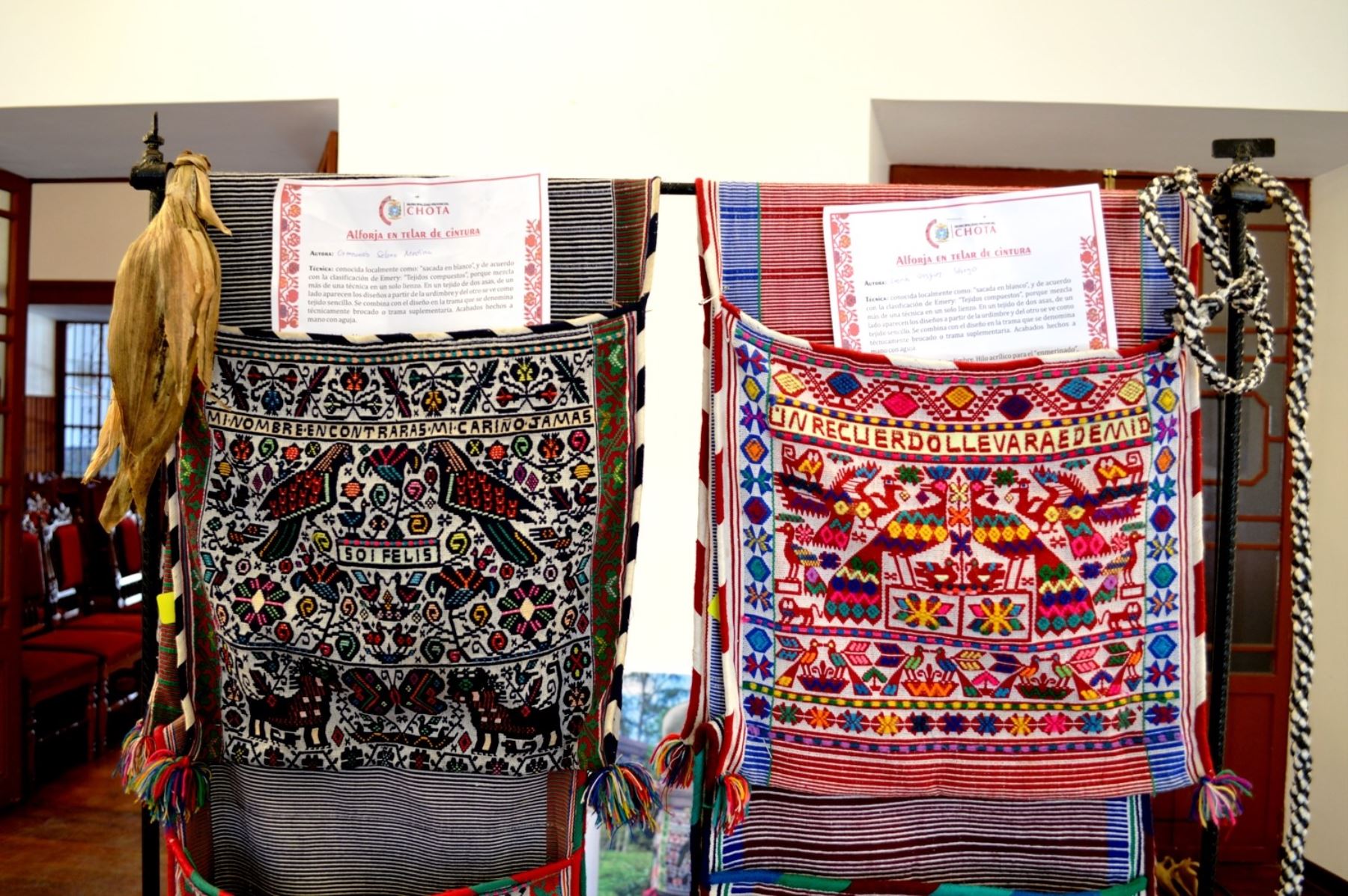 La alforja chotana, tradicional prenda de los pobladores de la provincia de Chota, región Cajamarca, inicia camino para ser reconocida como Patrimonio Cultural de la Nación.