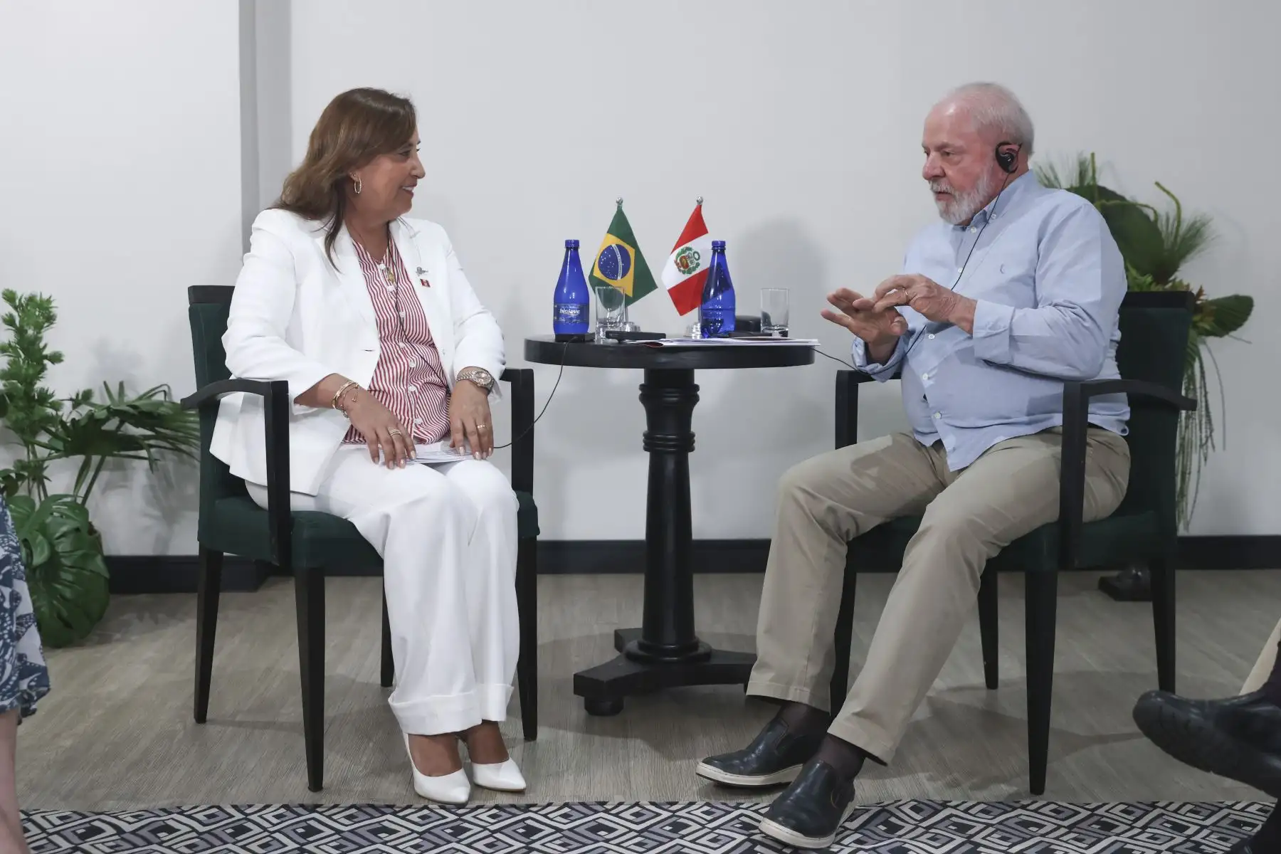 Reunión bilateral de la Presidenta de la República Dina Boluarte Zegarra con el Presidente de Brasil, Luiz Inácio Lula da Silva. Foto: ANDINA/Prensa Presidencia