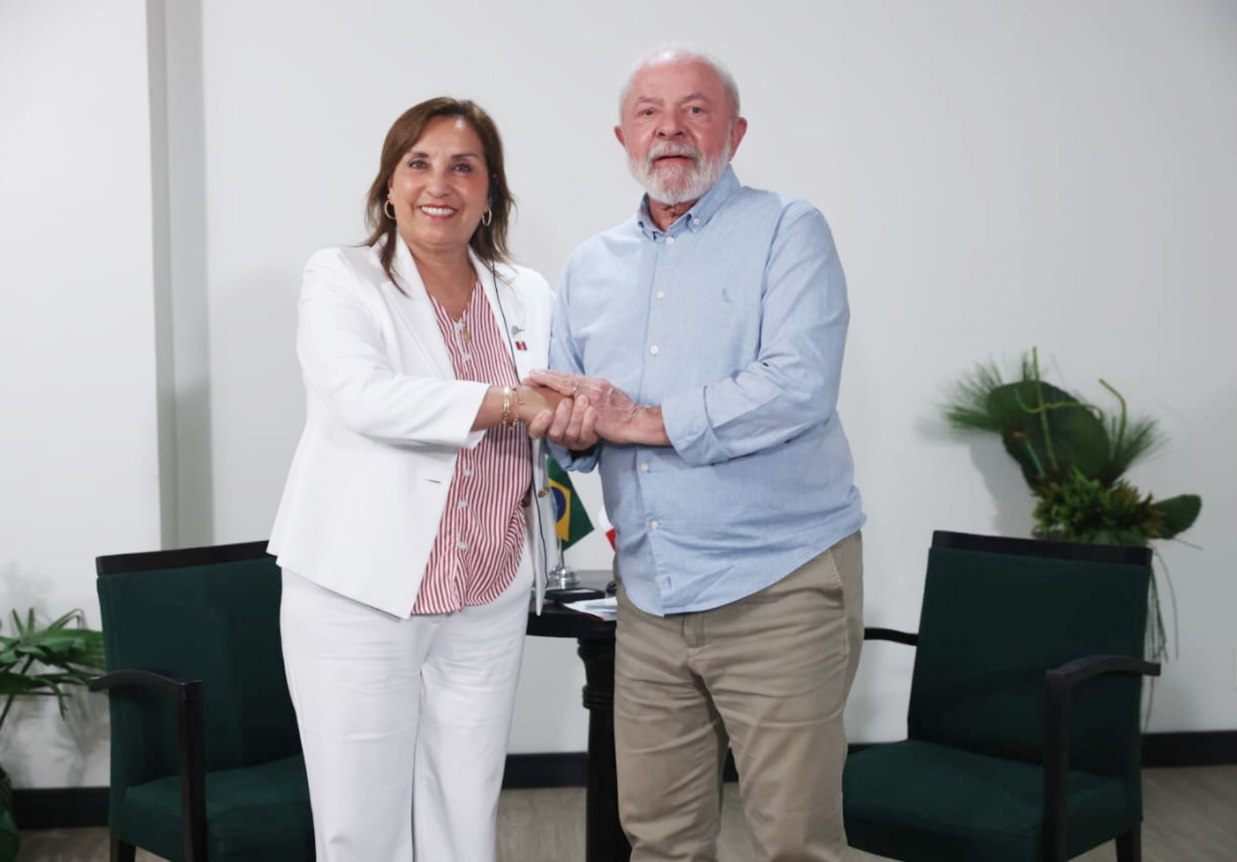 Presidenta Boluarte sostiene reunión con su homólogo brasileño, Luiz Inácio Lula da Silva.