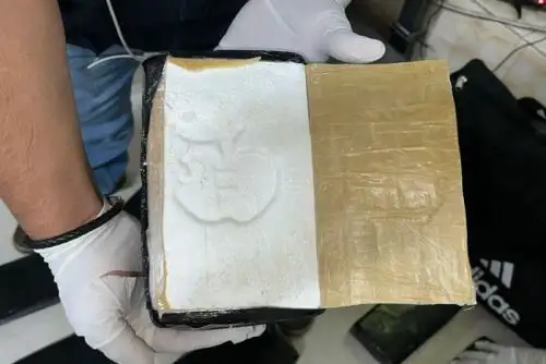 El alcaloide de cocaína se encontraba en 25 paquetes rectangulares que fueron arrojados sobre un montículo.