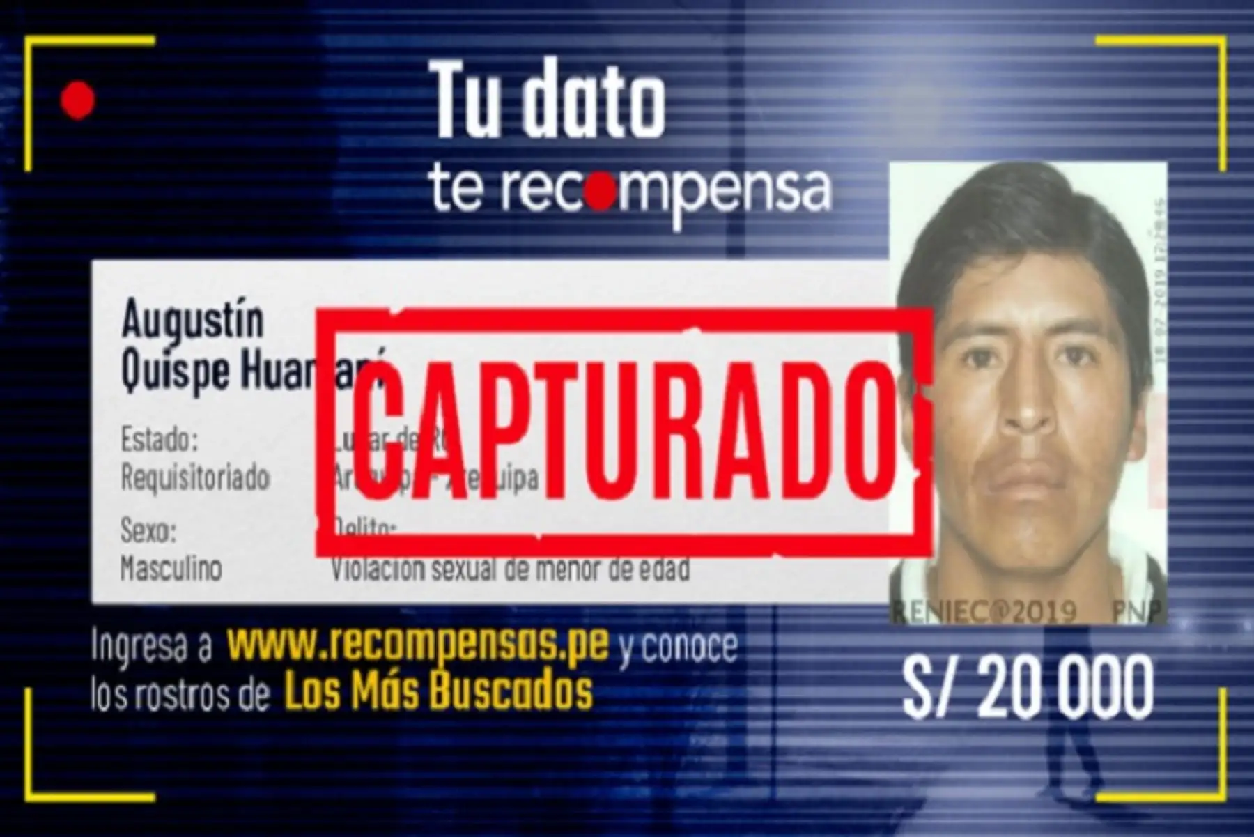Cualquier ciudadano puede apoyar a la Policía Nacional a detener a los prófugos de la justicia con absoluta confidencialidad.