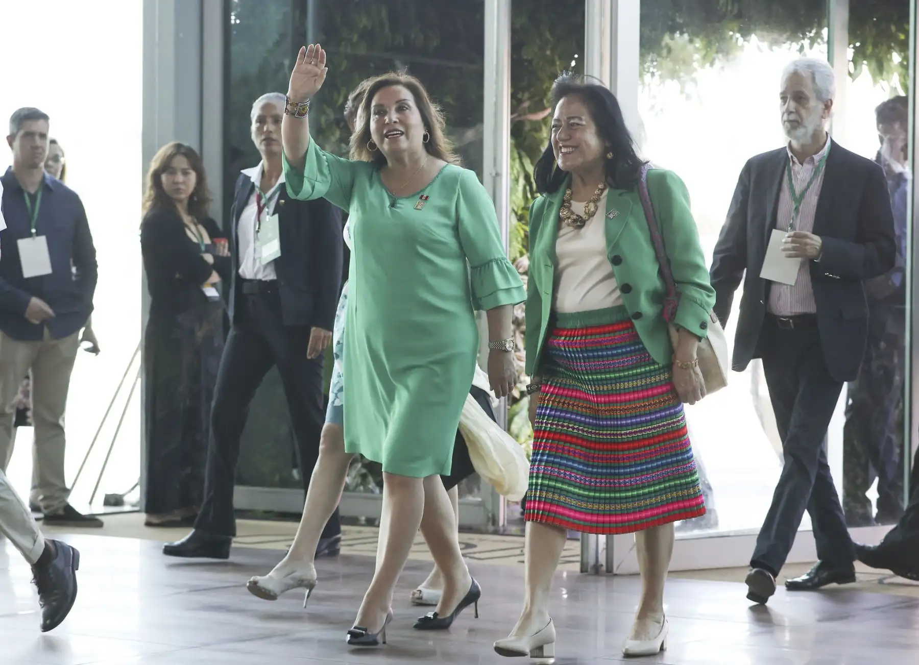 Presidenta de la república, Dina Boluarte llega a la sede de la IV Reunión de Presidentes de los Estados partes en el Tratado de Cooperación Amazónica. Foto: ANDINA/ Prensa Presidencia