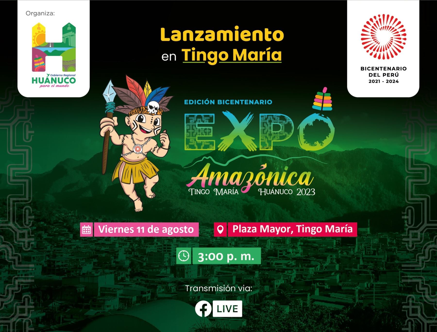 Este viernes 11 de agosto será la ceremonia oficial de lanzamiento de la Expo Amazónica 2023, la feria comercial y turística más importante de la Selva peruana.