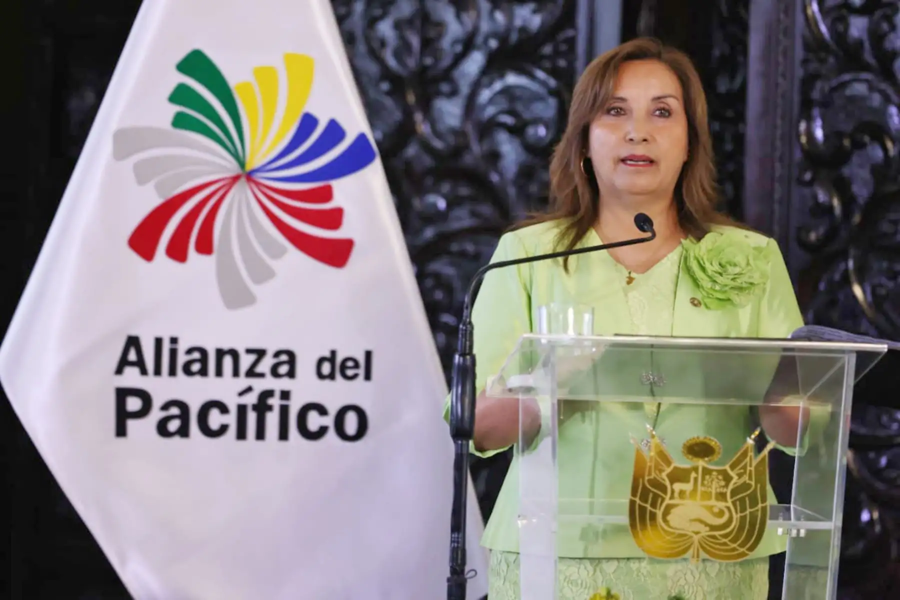 Dina Ercilia Boluarte Zegarra, presidenta de la república, participa en Ceremonia de presentación de la presidencia pro tempore del Perú de la Alianza del Pacífico. Foto: ANDINA/ Prensa Presidencia
