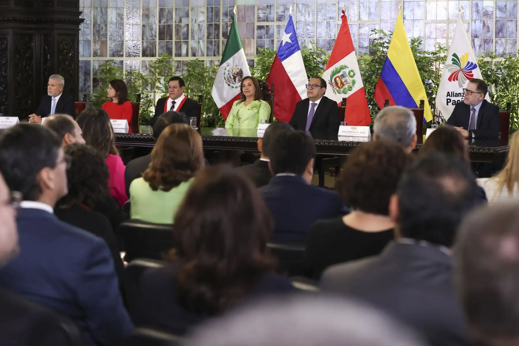 Presidenta de la república, Dina Boluarte lidera ceremonia de presentación de la presidencia pro tempore del Perú de la Alianza del Pacífico. Foto:ANDINA/prensa Presidencia