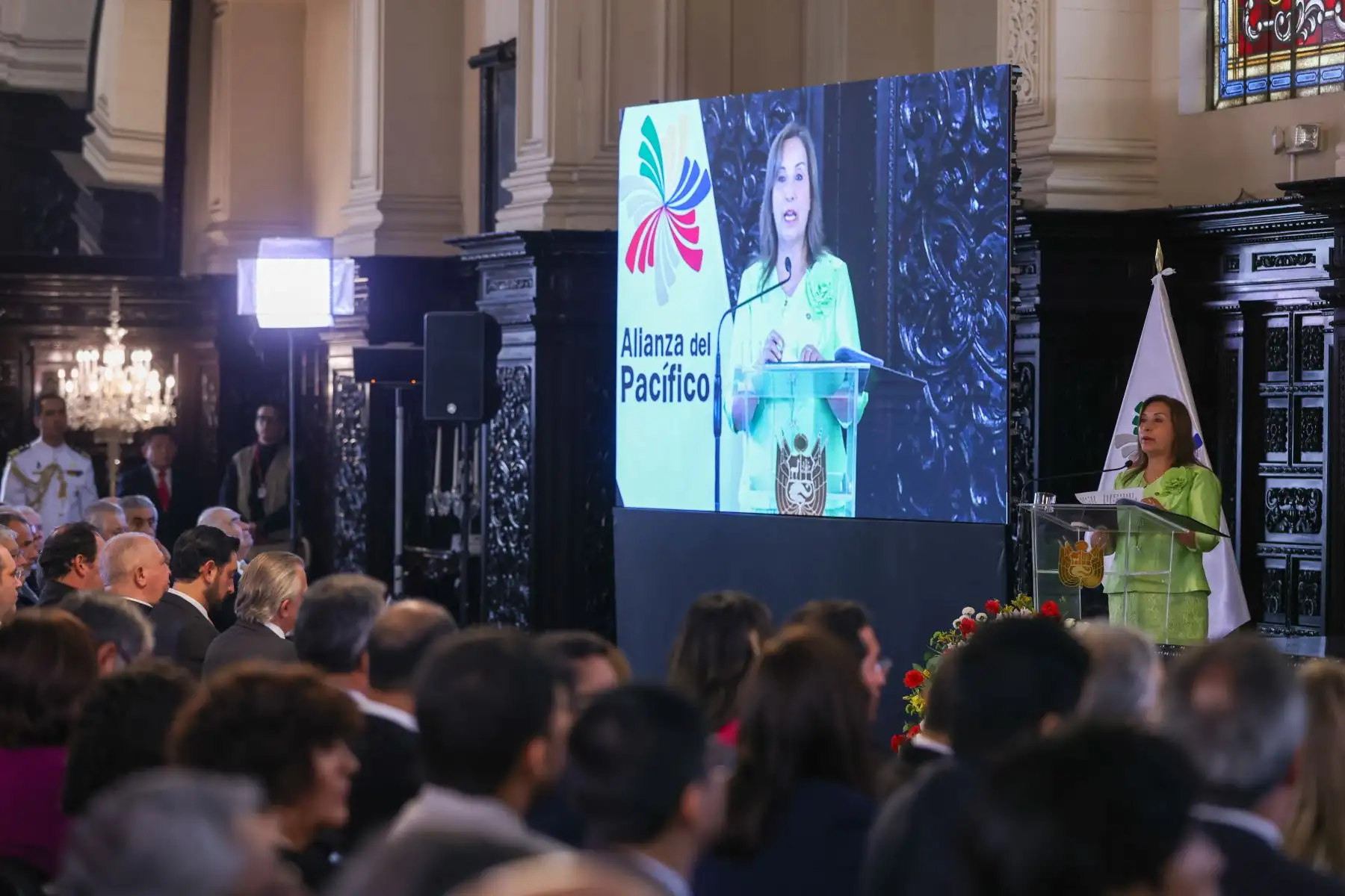 Presidenta de la república, Dina Boluarte lidera ceremonia de presentación de la presidencia pro tempore del Perú de la Alianza del Pacífico. Foto:ANDINA/prensa Presidencia