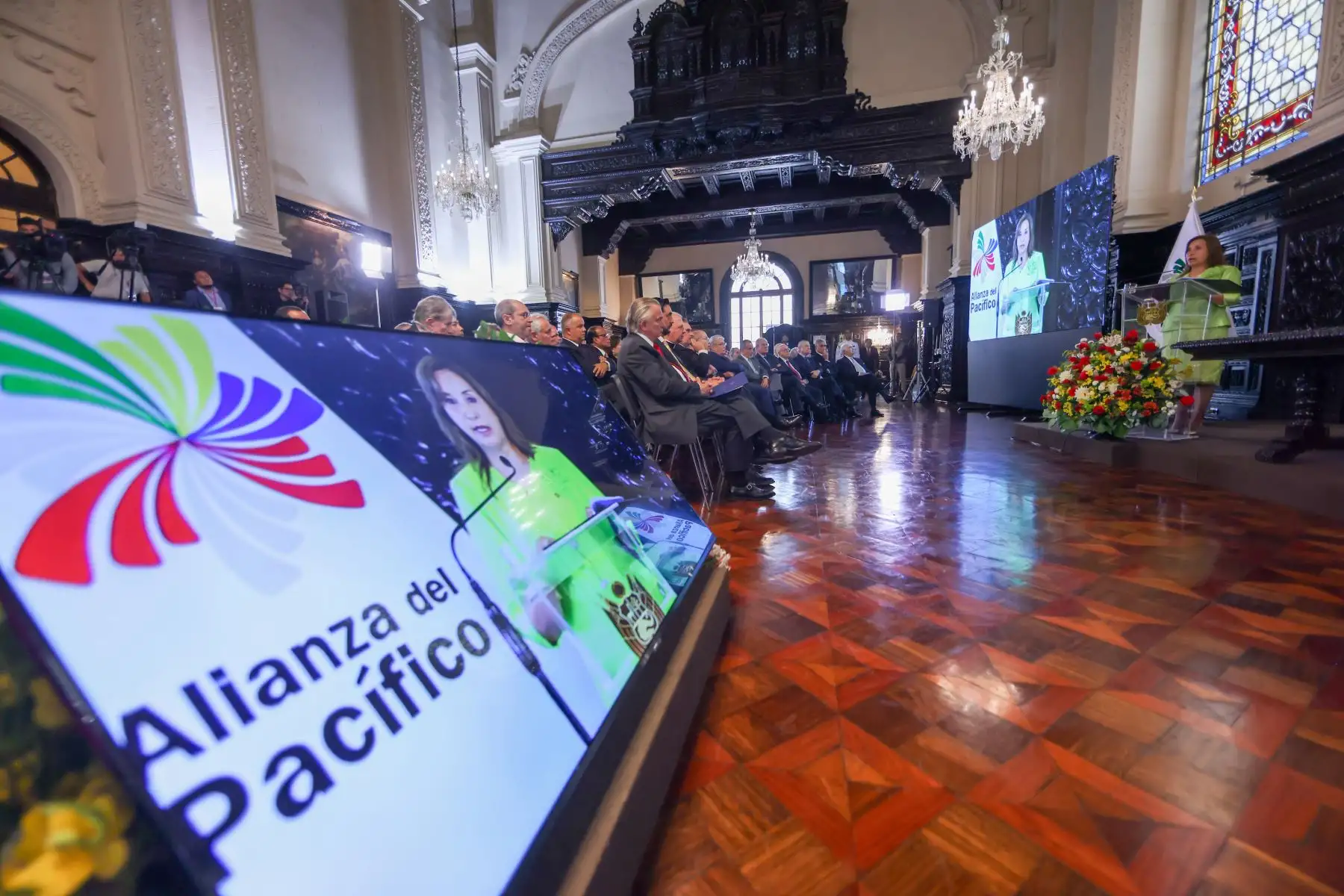 Presidenta de la república, Dina Boluarte lidera ceremonia de presentación de la presidencia pro tempore del Perú de la Alianza del Pacífico. Foto:ANDINA/prensa Presidencia